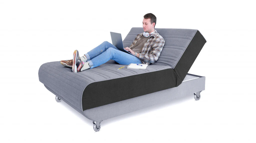 Light Gray Adjustable Hybrid Storage Bed with Full Mattress By Homeroots - Image 4