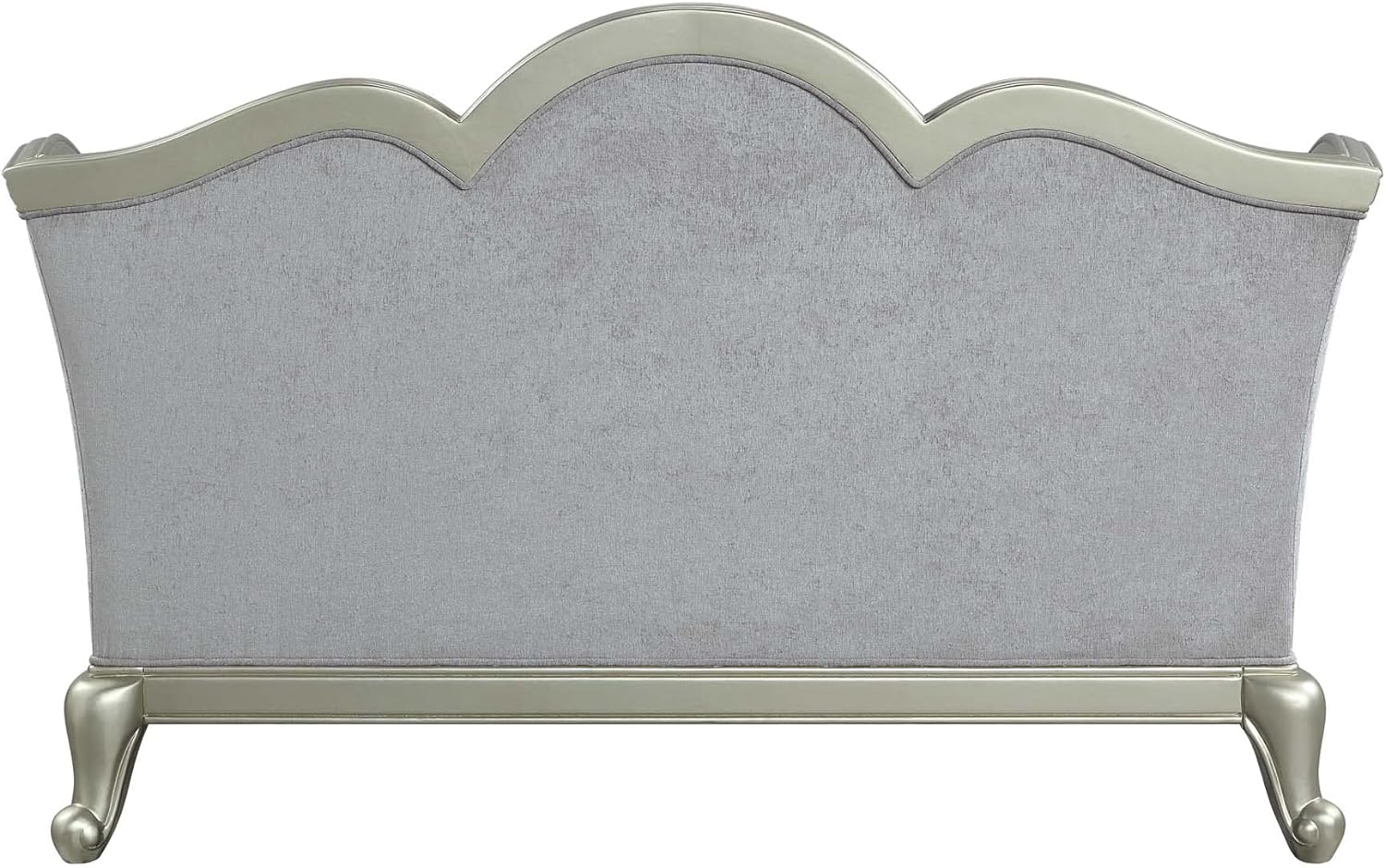 Light Gray And Champagne Linen Damask Loveseat and Toss Pillows By Homeroots - Image 5