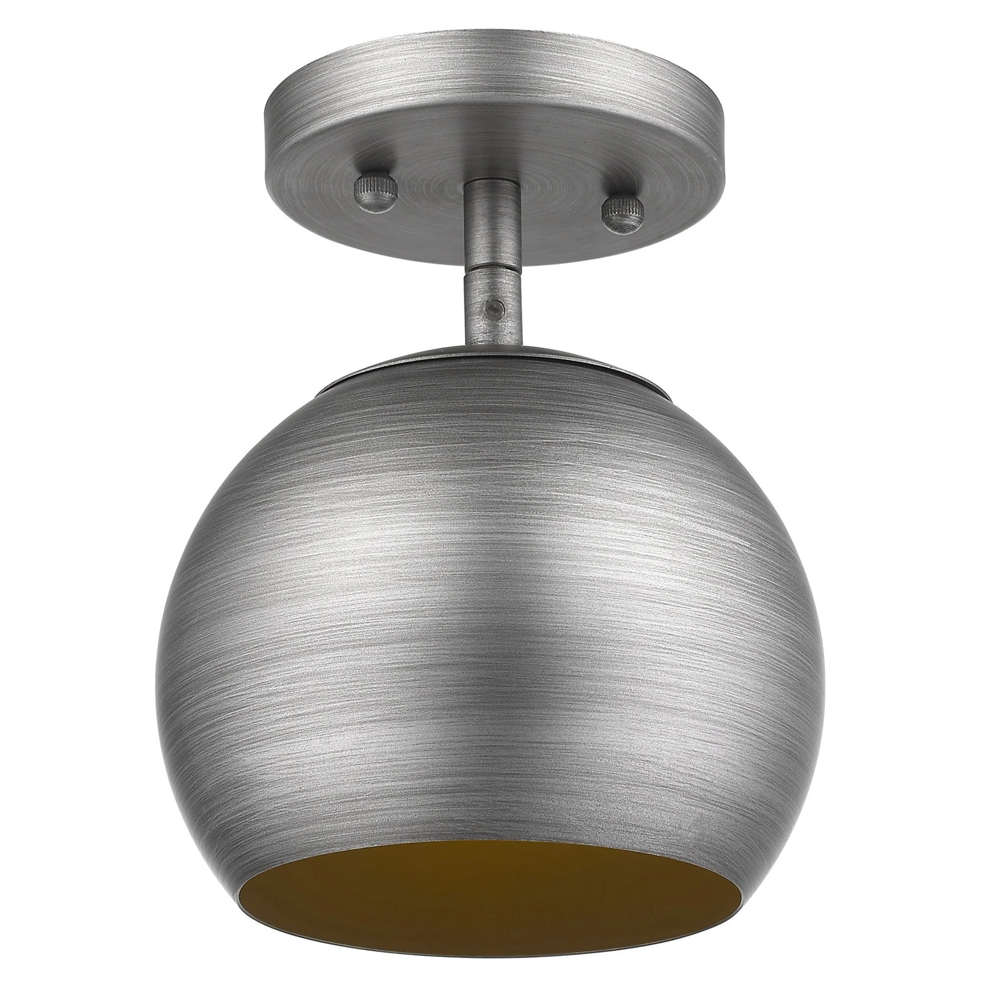 Light Gray and Gold Hanging Dome Light By Homeroots - Image 3