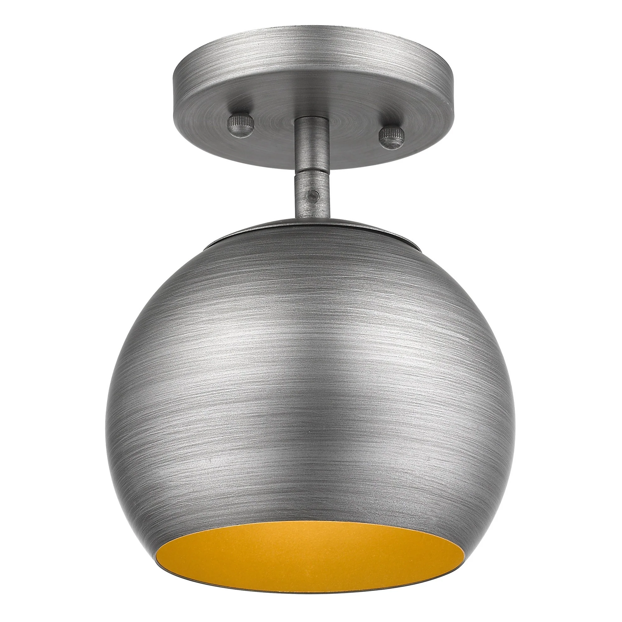Light Gray and Gold Hanging Dome Light By Homeroots - Image 4