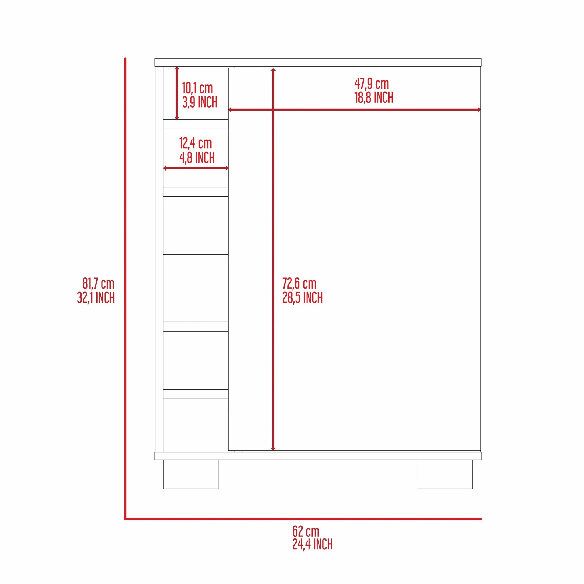 Light Gray Bar Cabinet with One Door Panel By Homeroots - Image 7