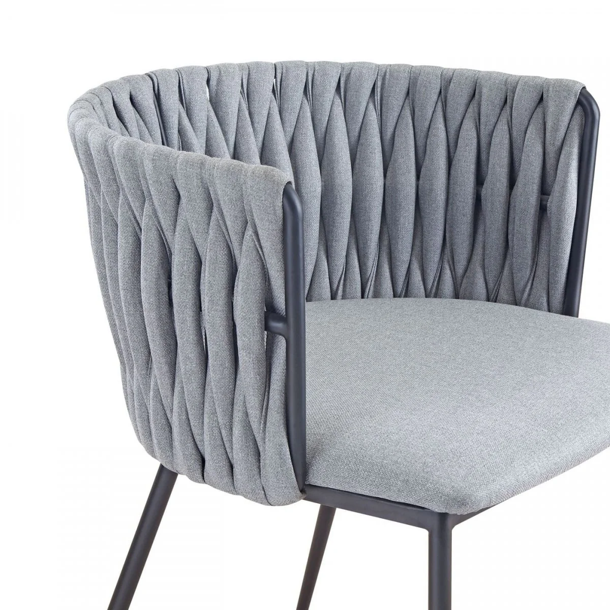 Light Gray Black Contemporary Dining Chair By Homeroots - Image 4