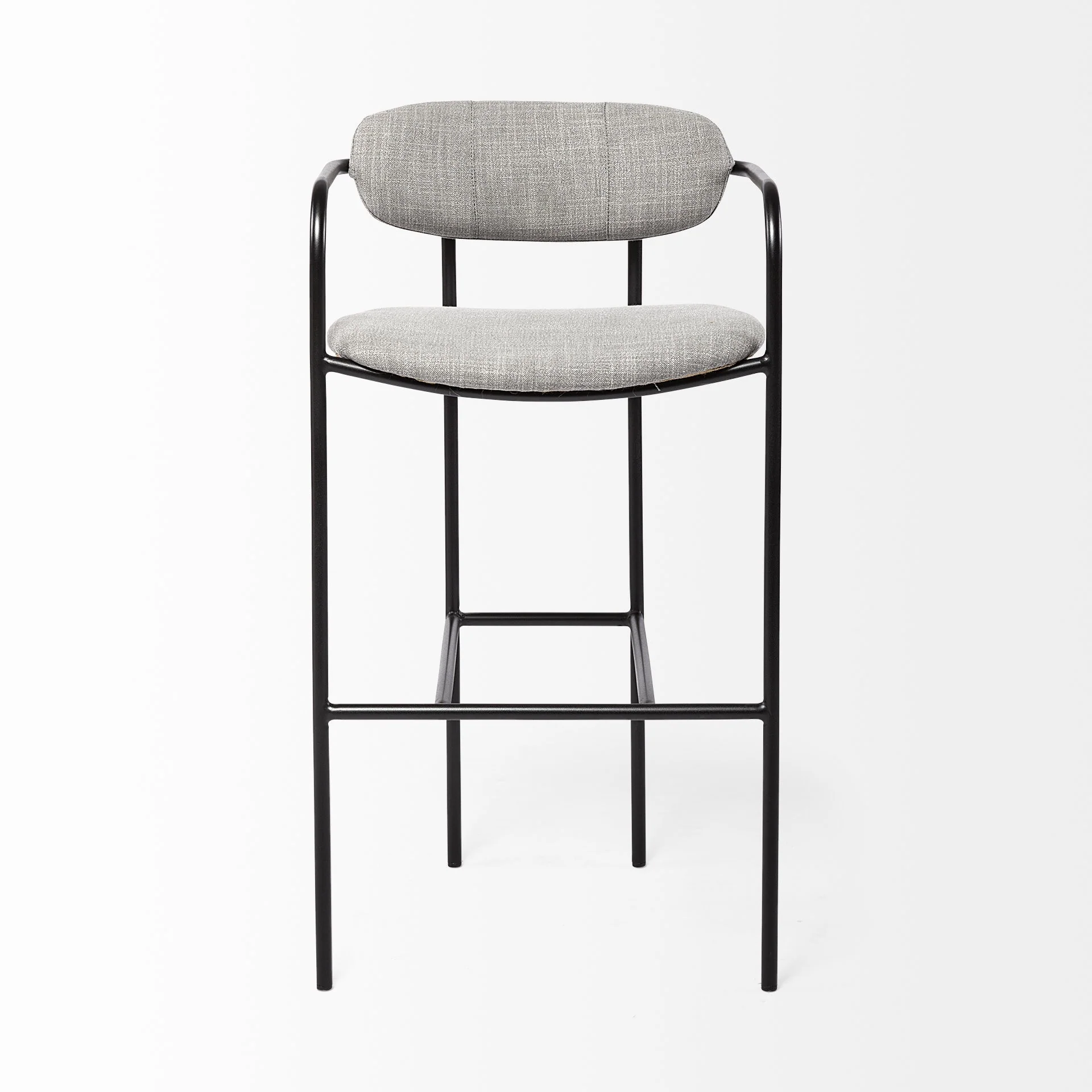 Light Gray Black Framed Bar Stool By Homeroots - Image 2