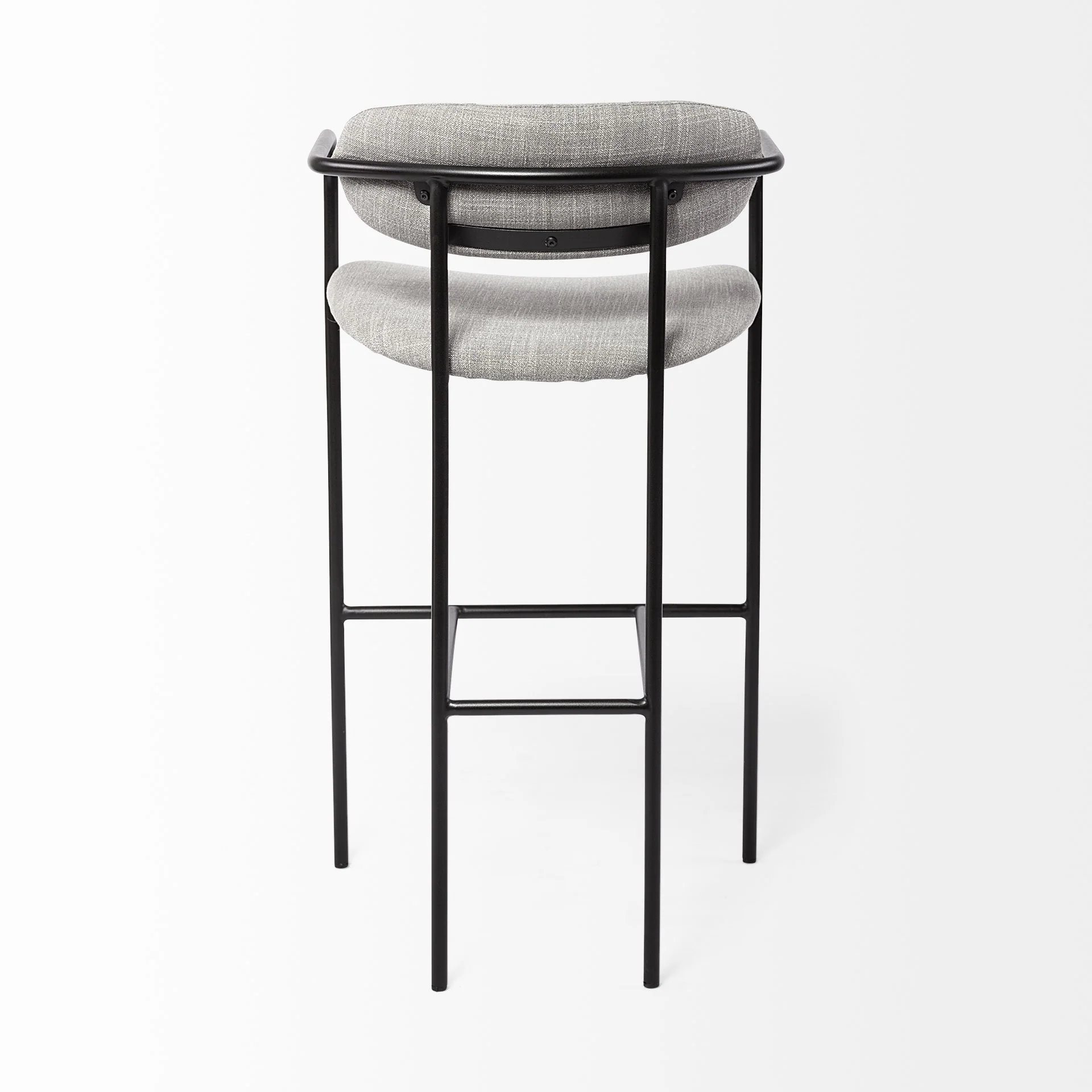 Light Gray Black Framed Bar Stool By Homeroots - Image 4