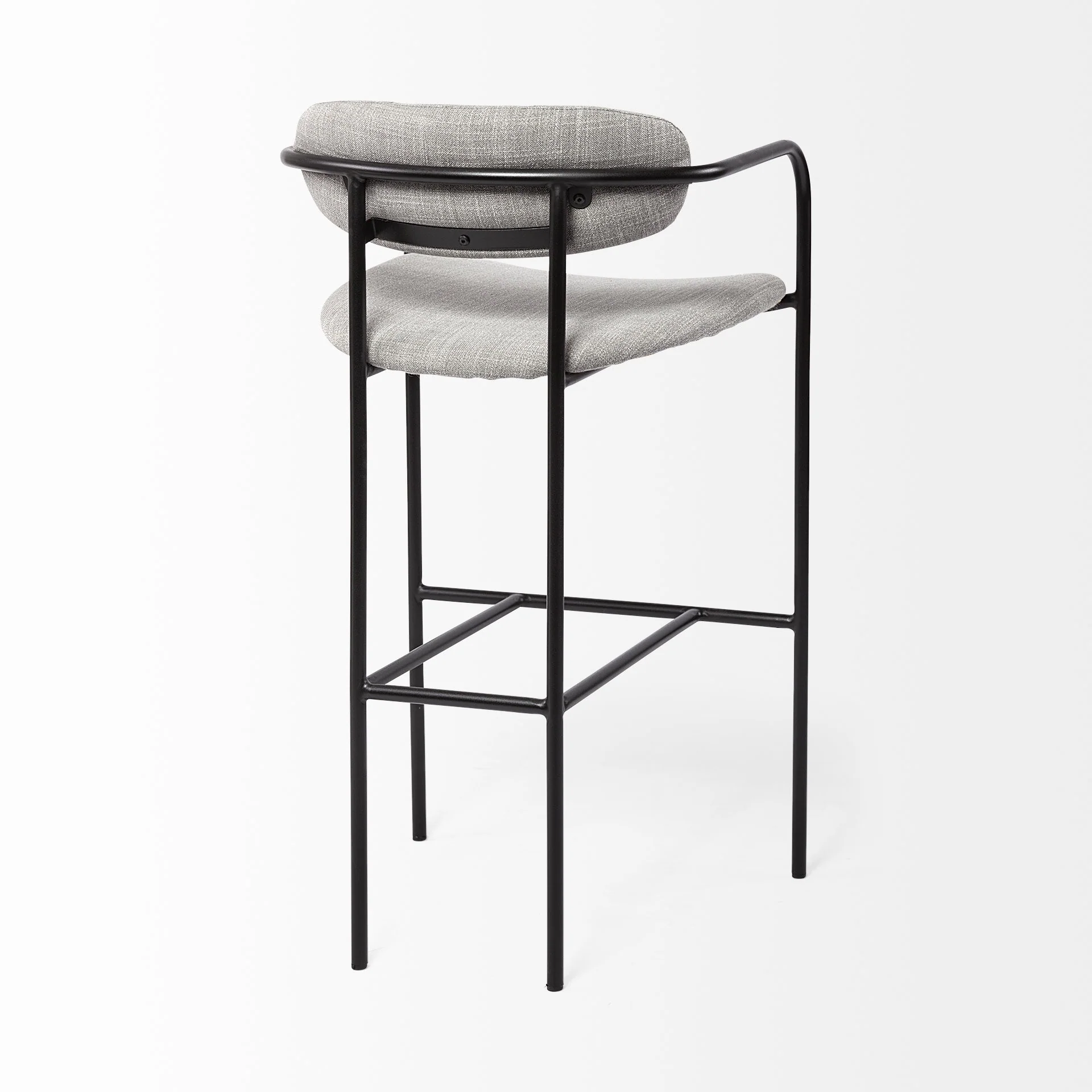 Light Gray Black Framed Bar Stool By Homeroots - Image 5