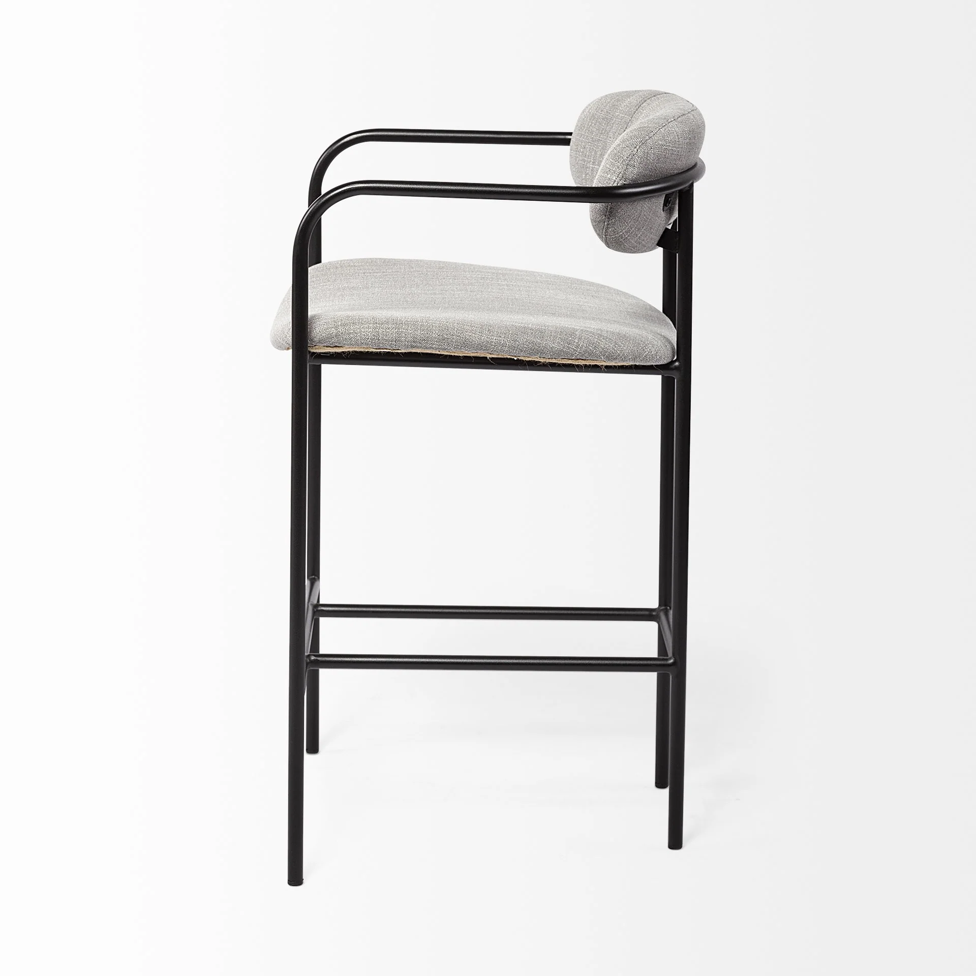Light Gray Black Framed Counter Stool By Homeroots - Image 3