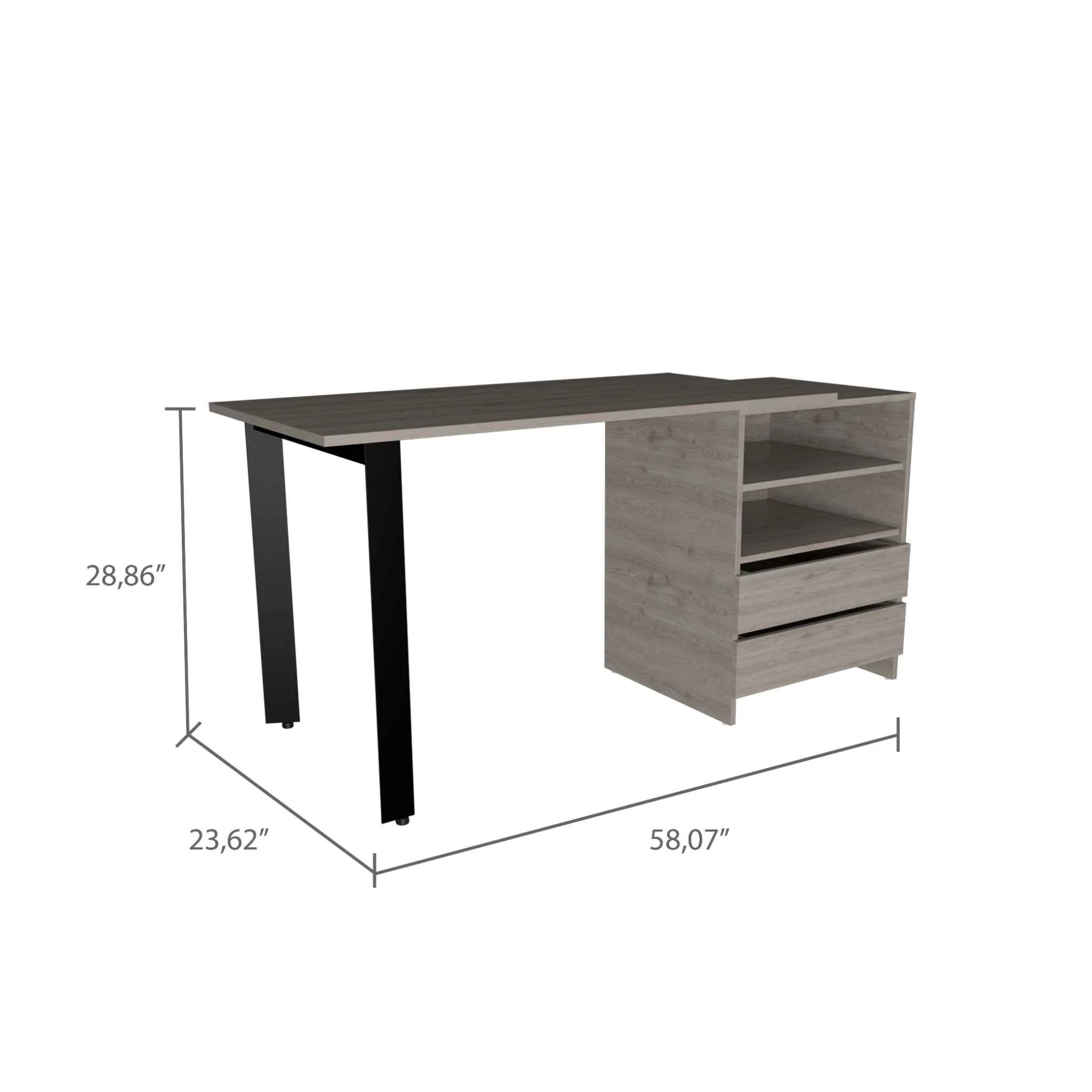 Light Gray Computer Desk By Homeroots - 403821 - Image 2