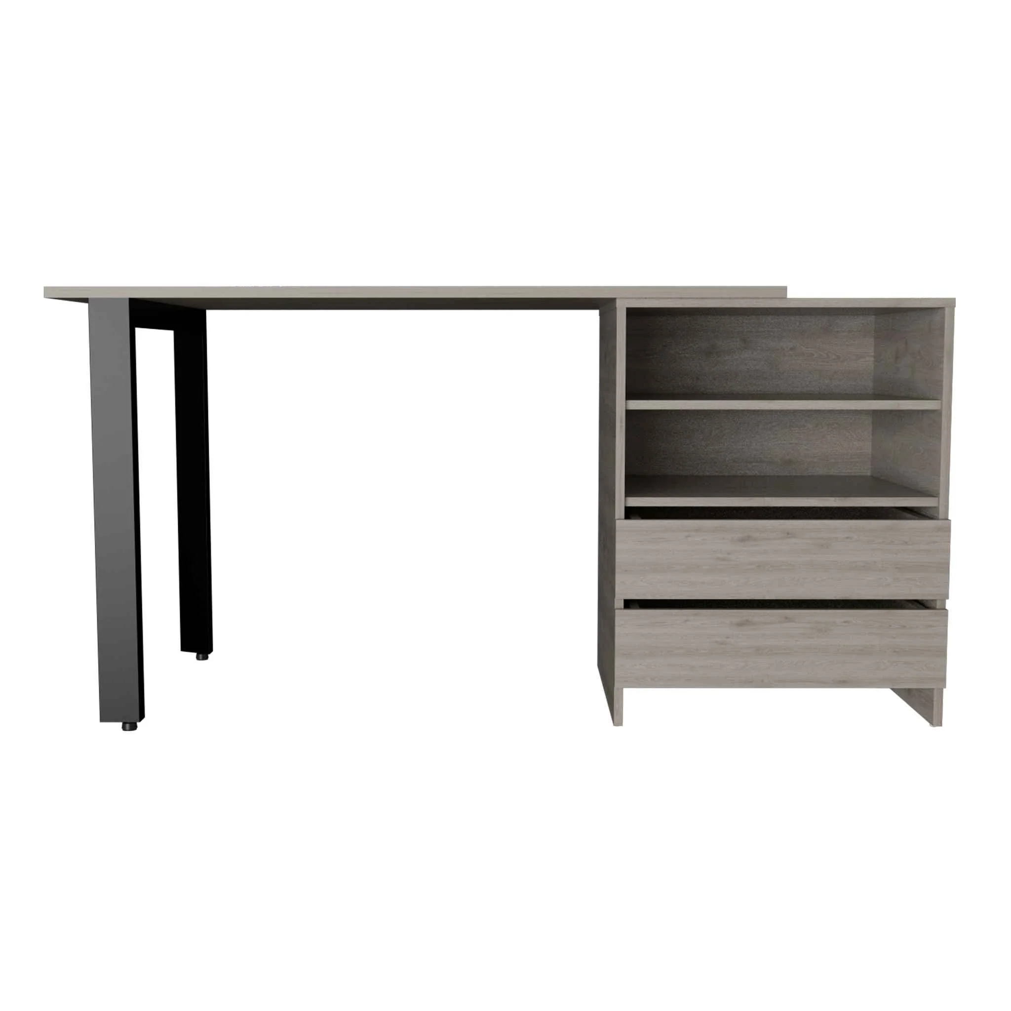 Light Gray Computer Desk By Homeroots - 403821 - Image 5