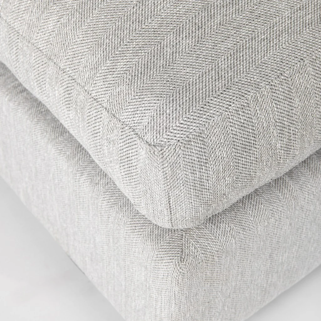 Light Gray Fabric Covered Full Size Ottoman By Homeroots - Image 2