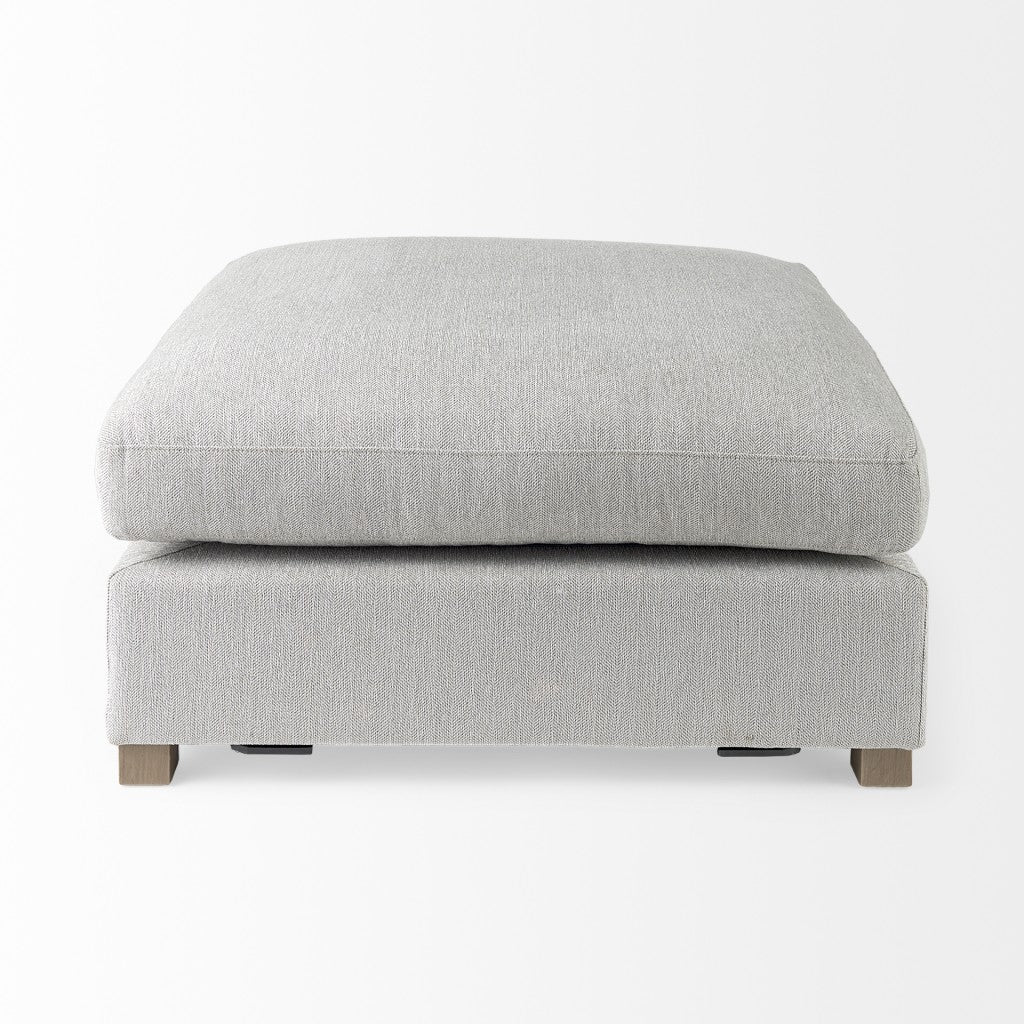 Light Gray Fabric Covered Full Size Ottoman By Homeroots - Image 3