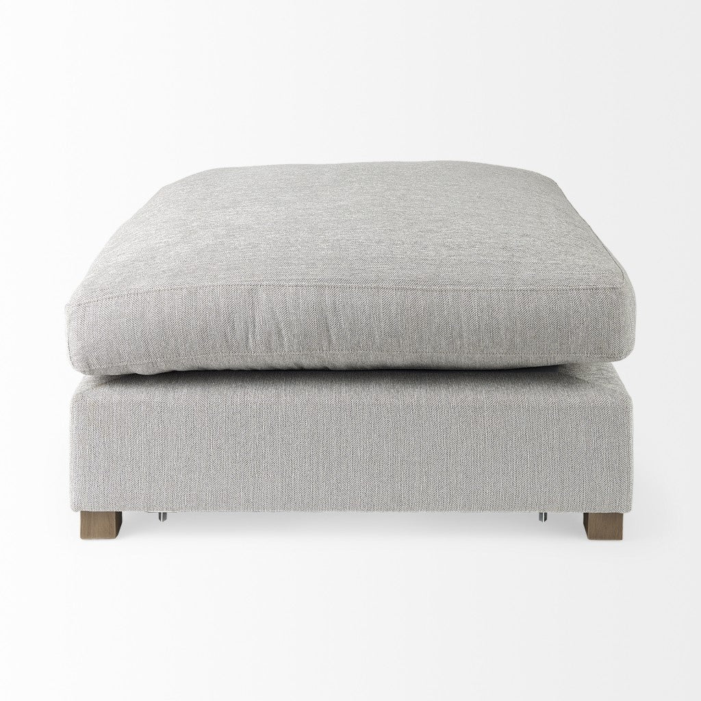 Light Gray Fabric Covered Full Size Ottoman By Homeroots - Image 5