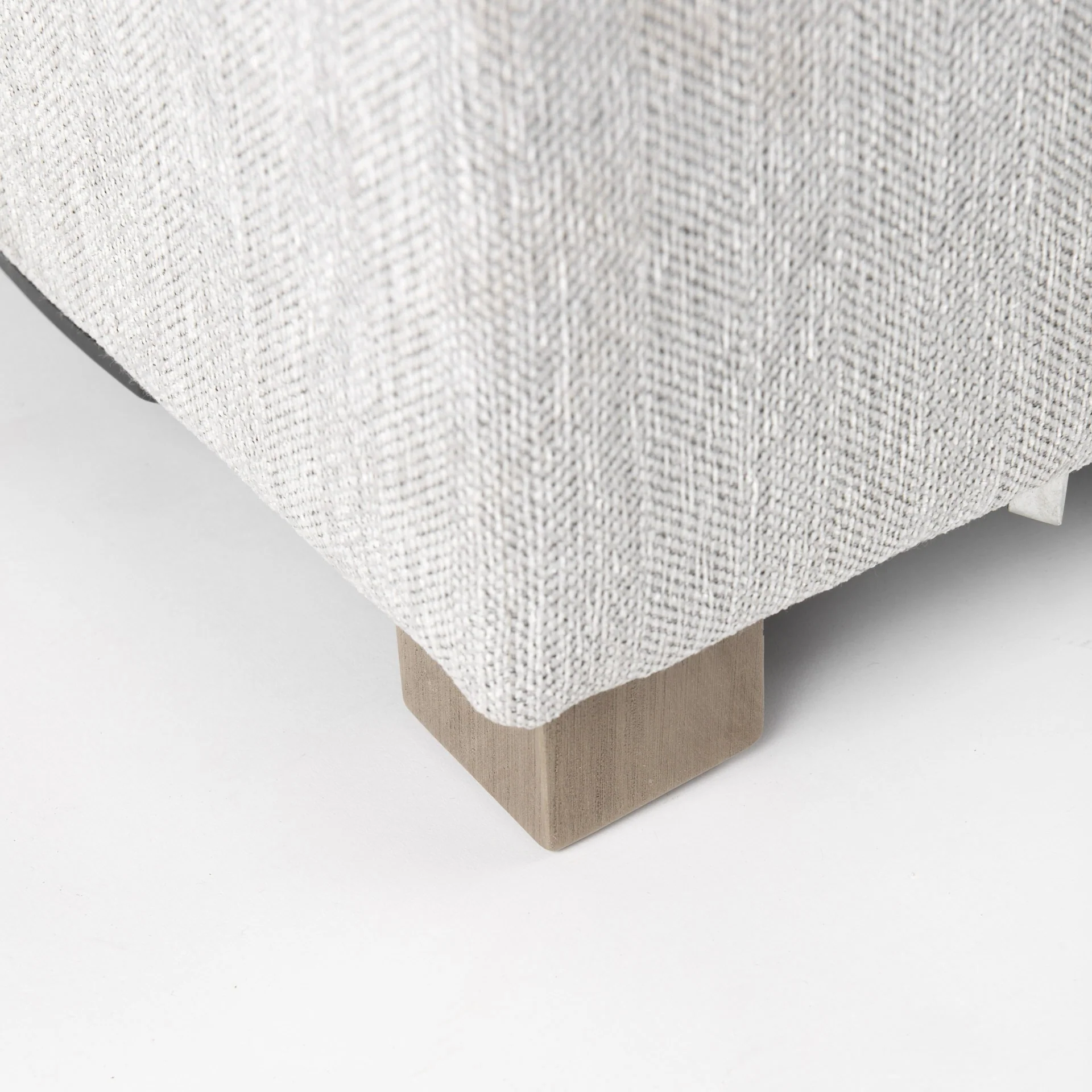 Light Gray Fabric Covered Full Size Ottoman By Homeroots - Image 7