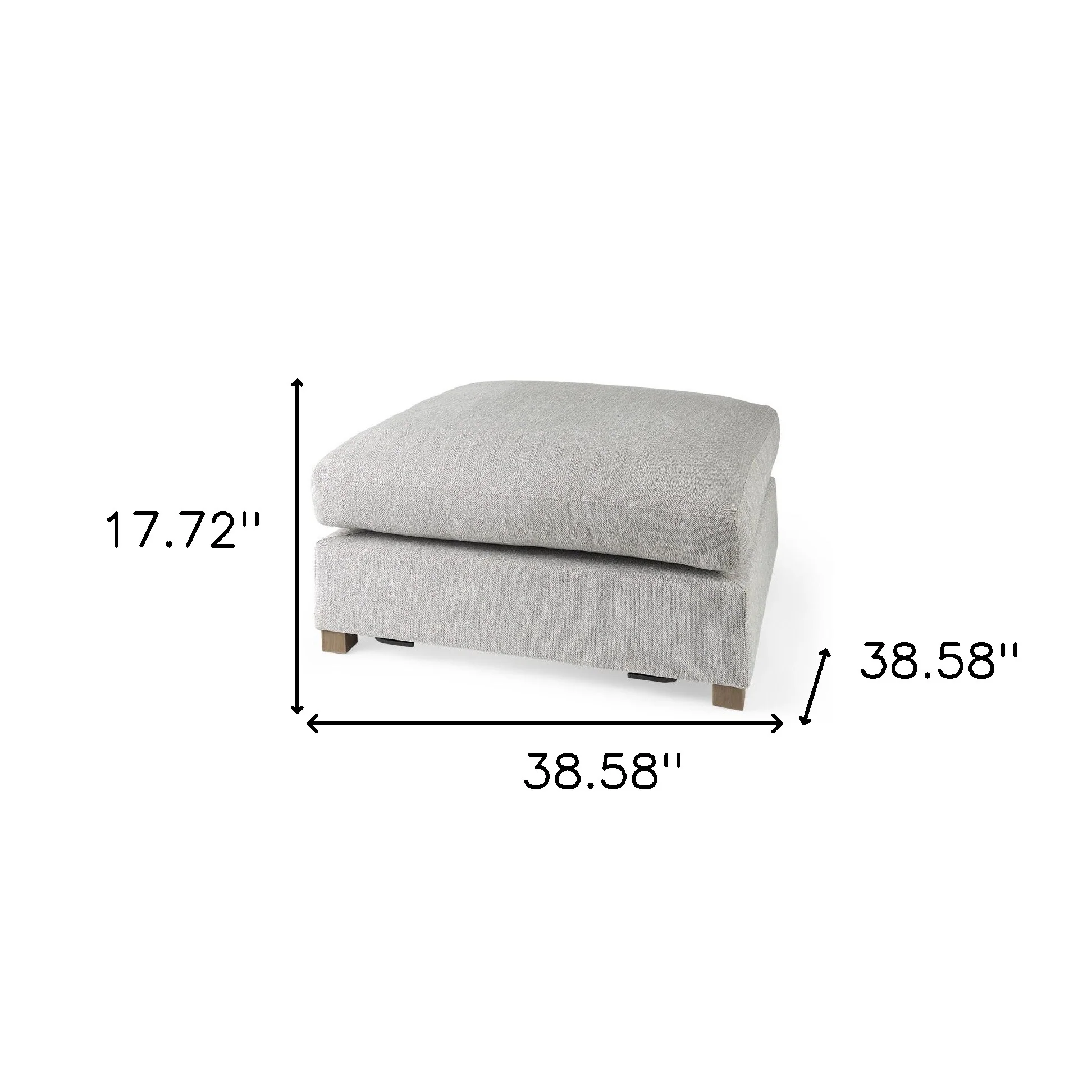 Light Gray Fabric Covered Full Size Ottoman By Homeroots - Image 9