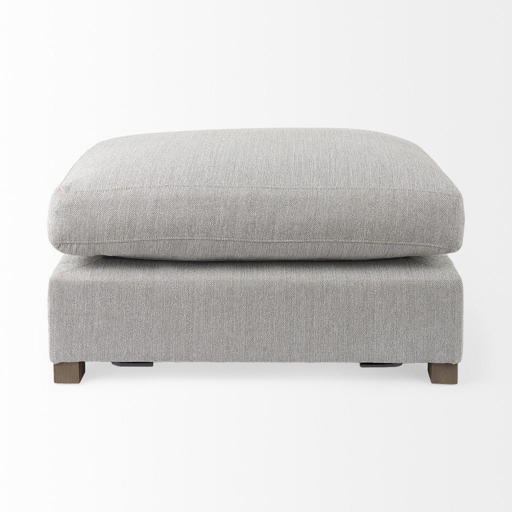 Light Gray Fabric Covered Half Ottoman By Homeroots - Image 3