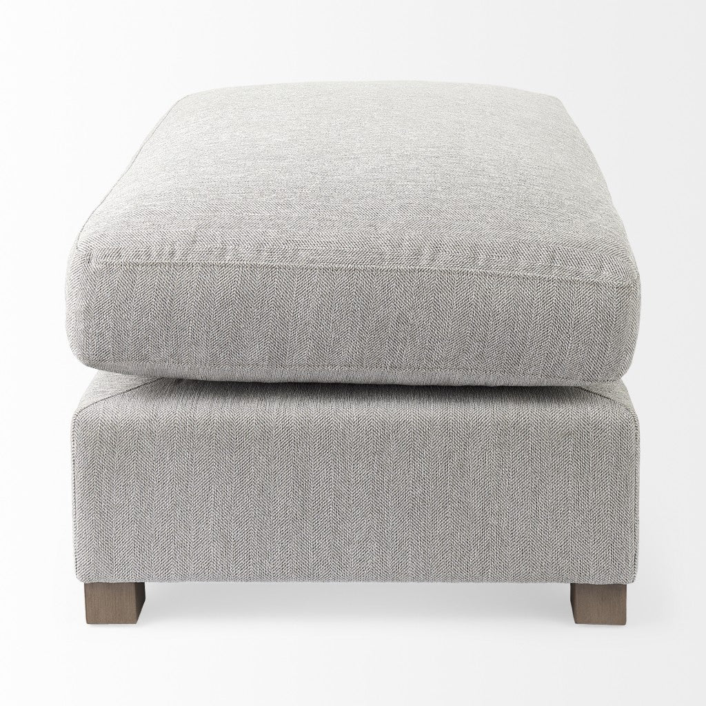Light Gray Fabric Covered Half Ottoman By Homeroots - Image 4