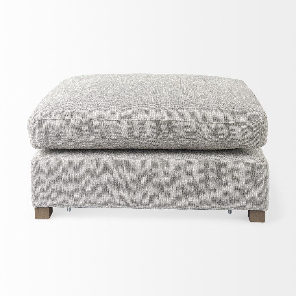 Light Gray Fabric Covered Half Ottoman By Homeroots - Image 5