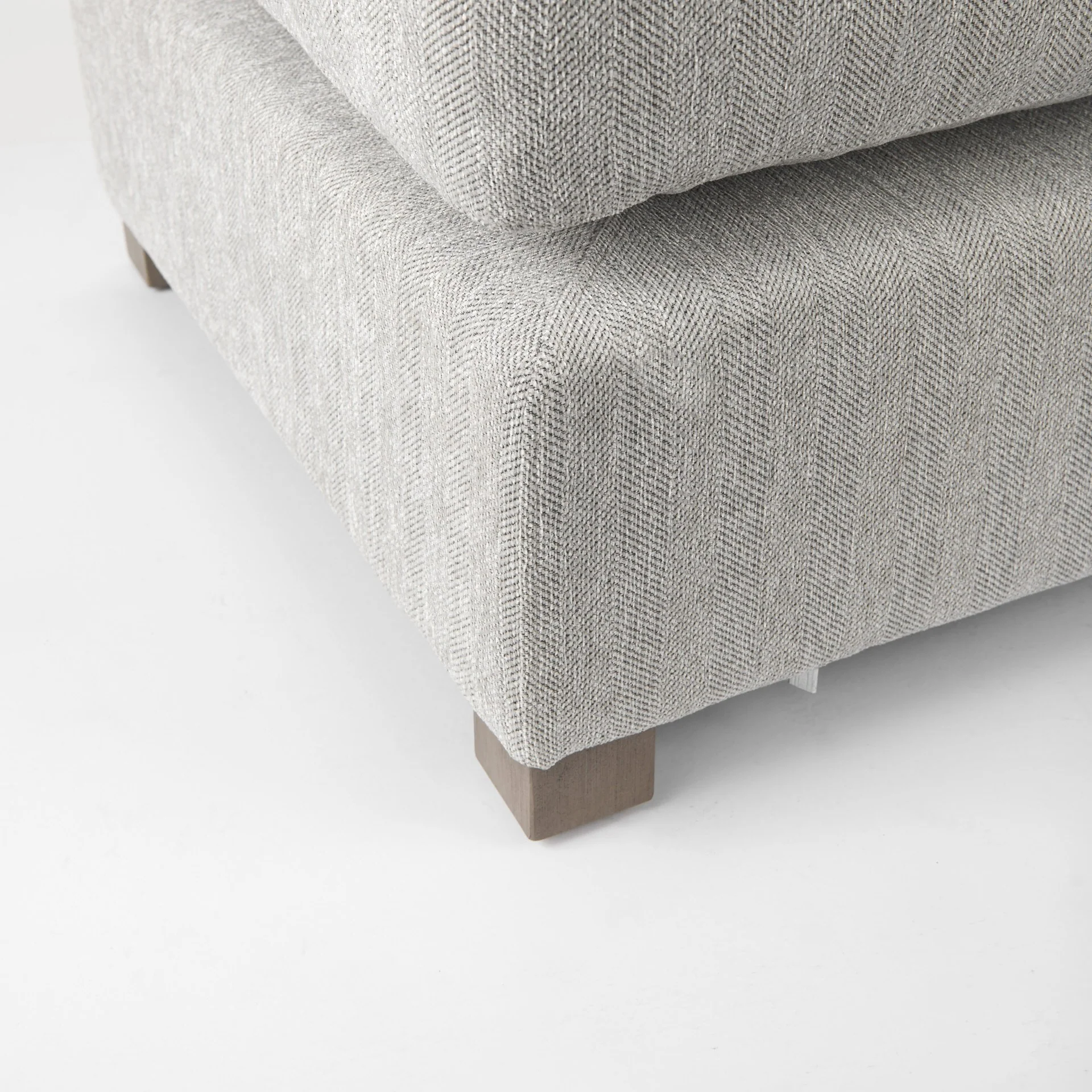 Light Gray Fabric Covered Half Ottoman By Homeroots - Image 6
