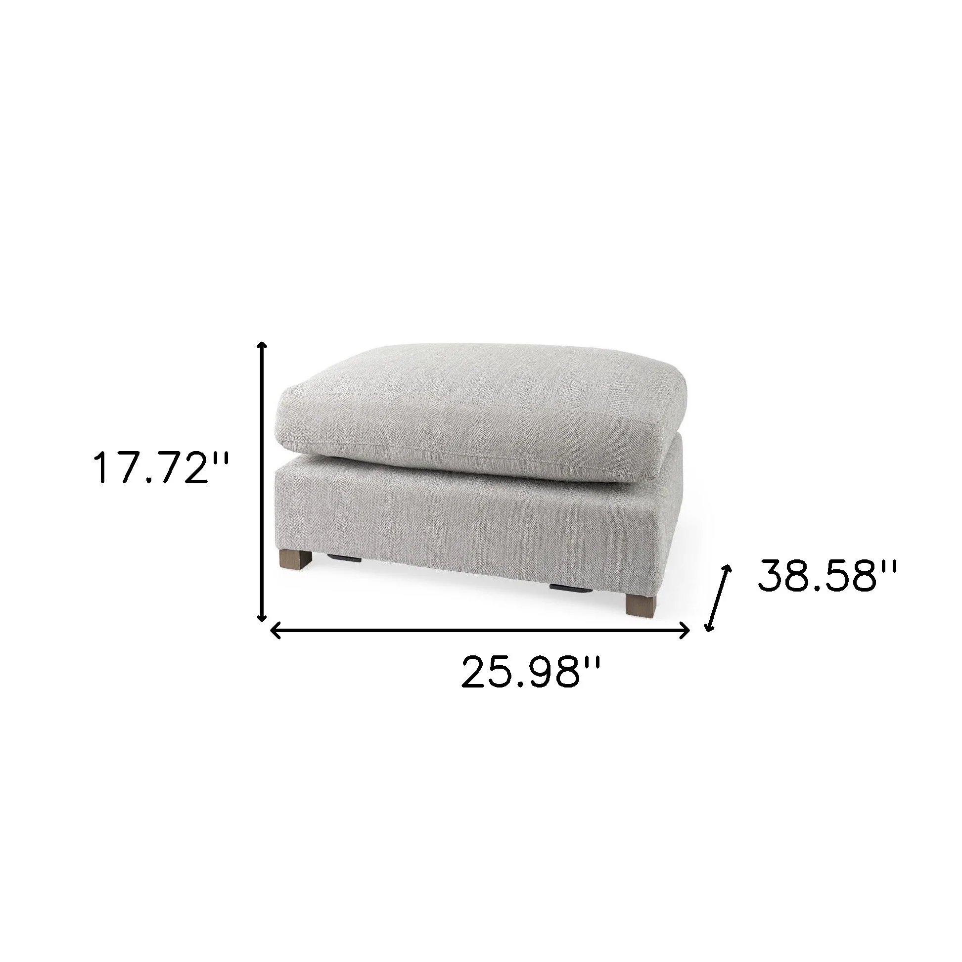 Light Gray Fabric Covered Half Ottoman By Homeroots - Image 7