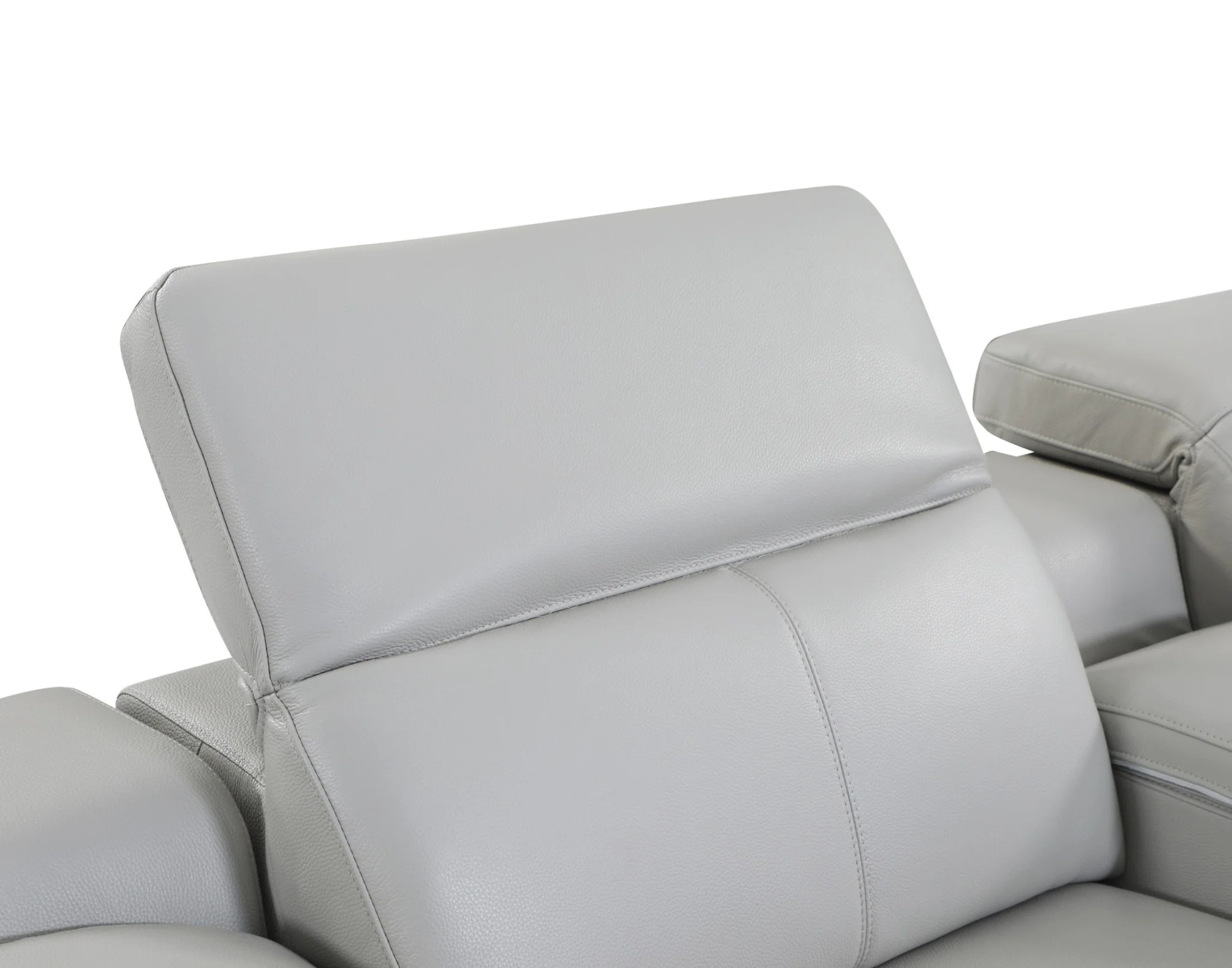 Light Gray Italian Leather Power Reclining U Shaped Eight Piece Corner Sectional With Console By Homeroots - Image 8