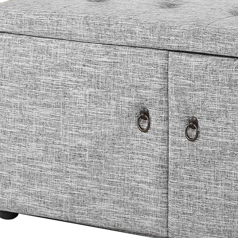 Light Gray Linen Look Double Door Shoe Storage Bench By Homeroots - Image 5
