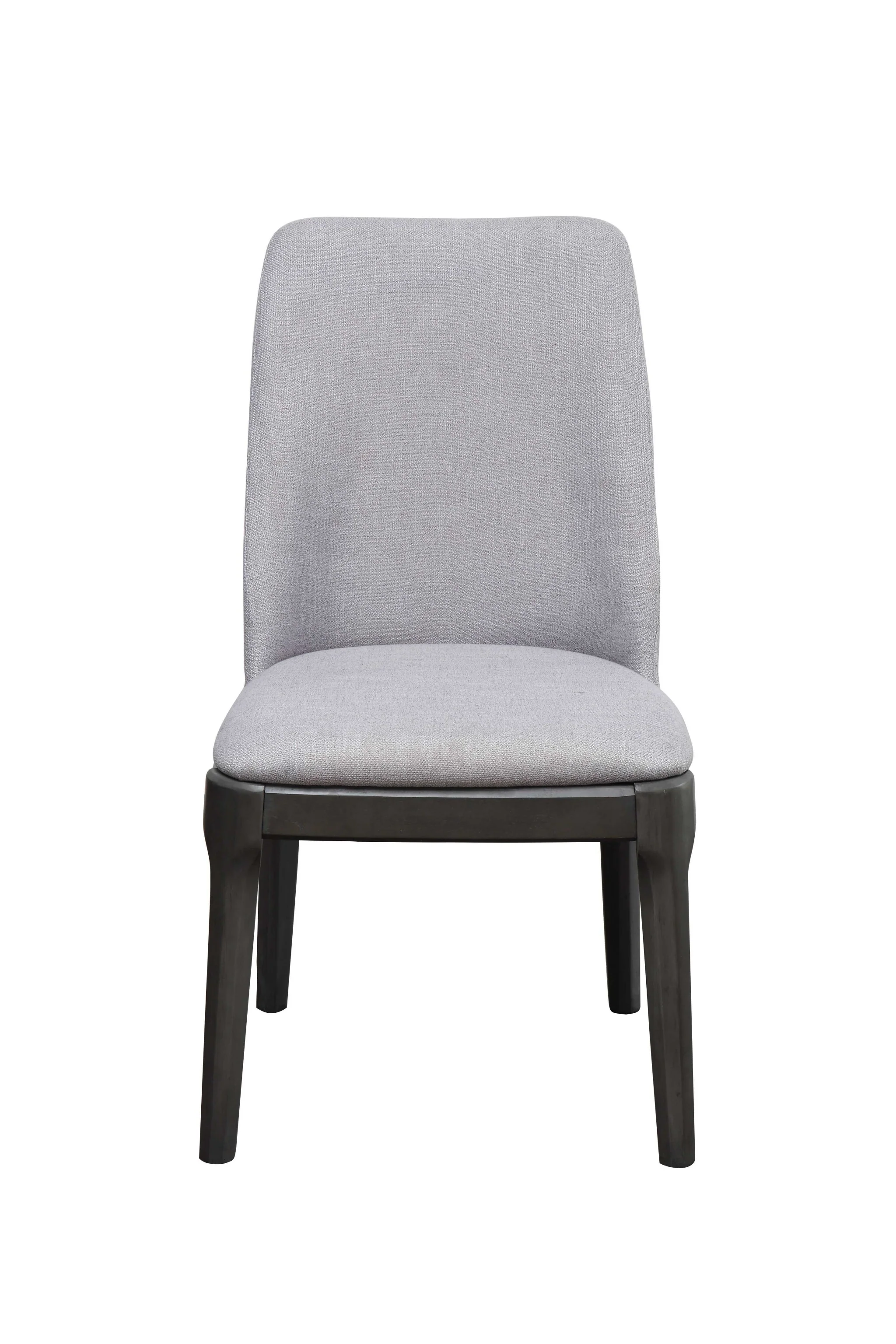 Light Gray Linen Upholstered Seat And Oak Wood Side Chair By Homeroots - Image 3