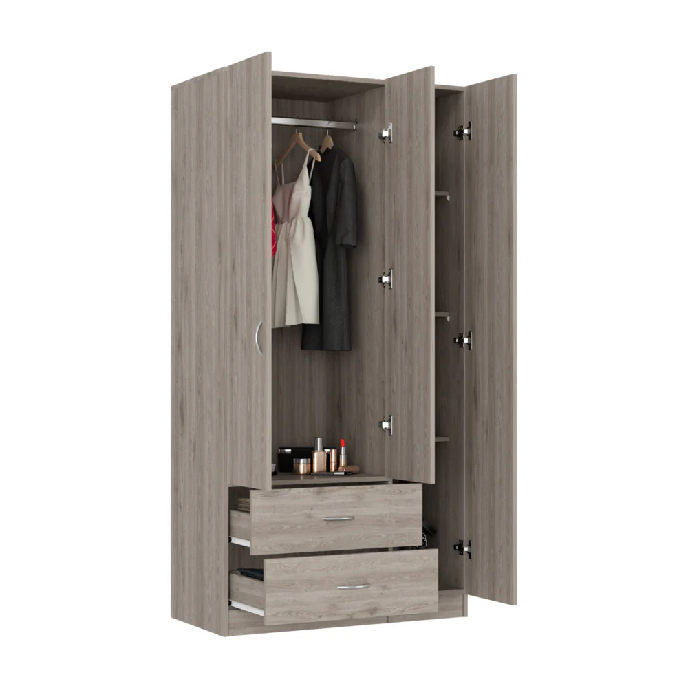 Light Gray Manufactured Wood Two Drawer Combo Dresser By Homeroots - Image 2