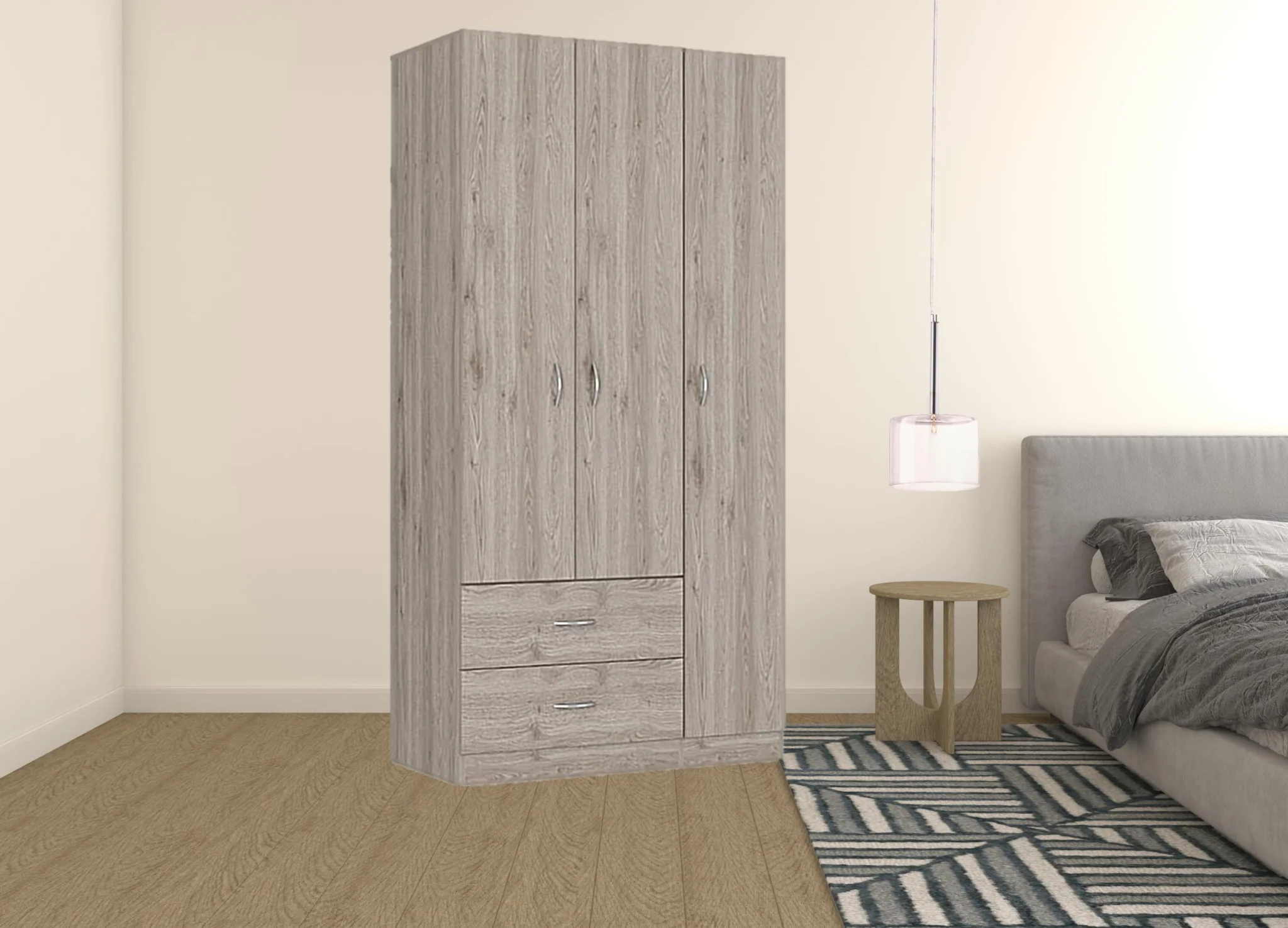 Light Gray Manufactured Wood Two Drawer Combo Dresser By Homeroots - Image 4