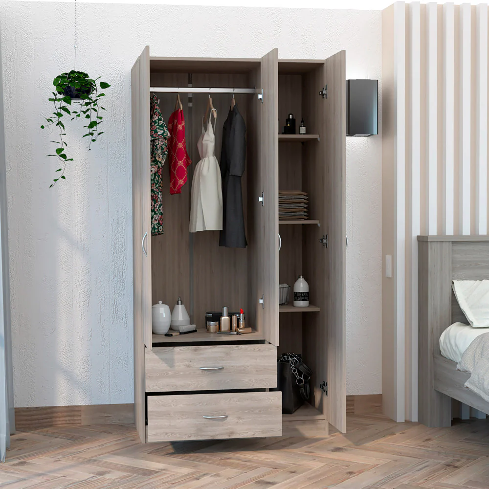 Light Gray Manufactured Wood Two Drawer Combo Dresser By Homeroots - Image 5