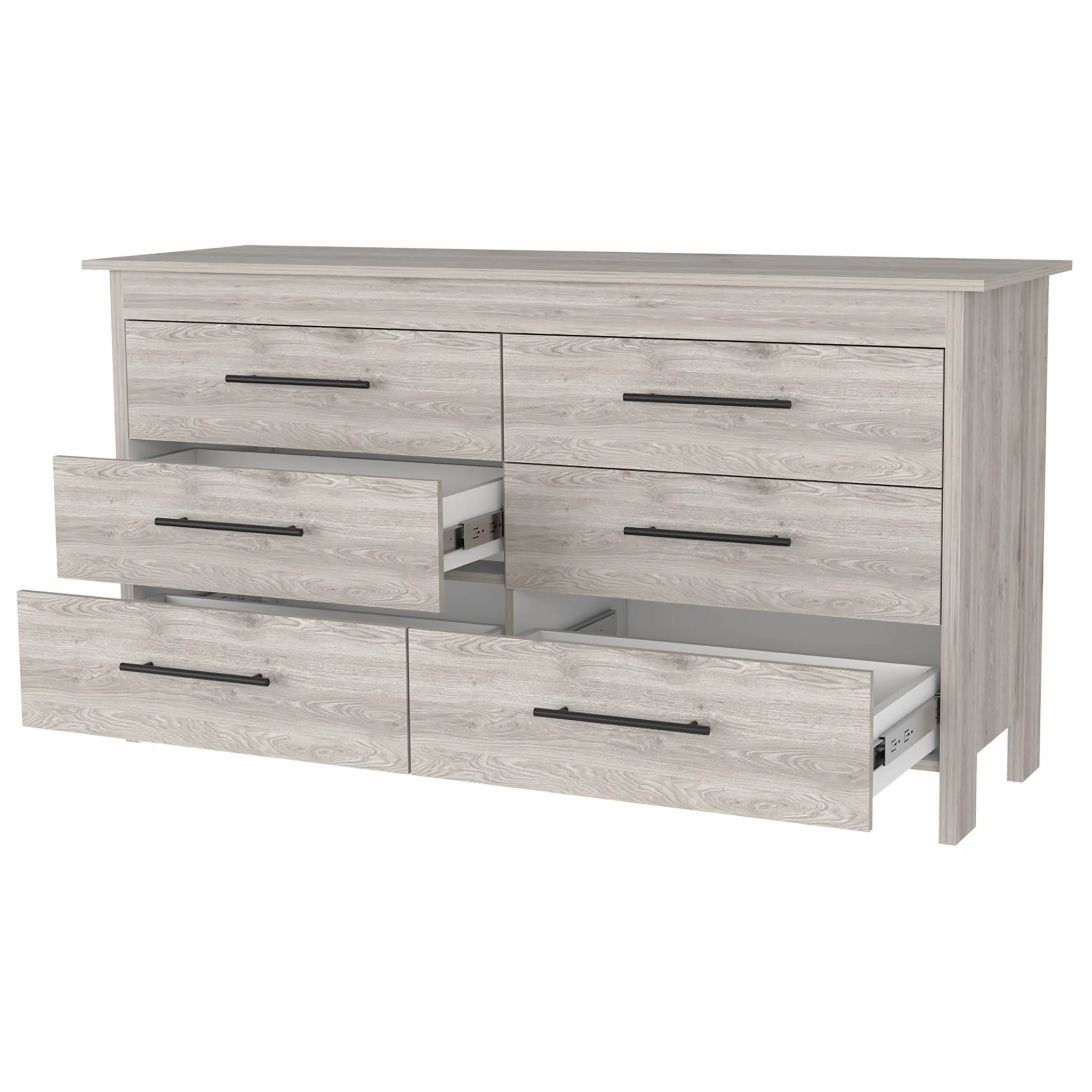Light Gray Six Drawer Double Dresser By Homeroots - Image 3