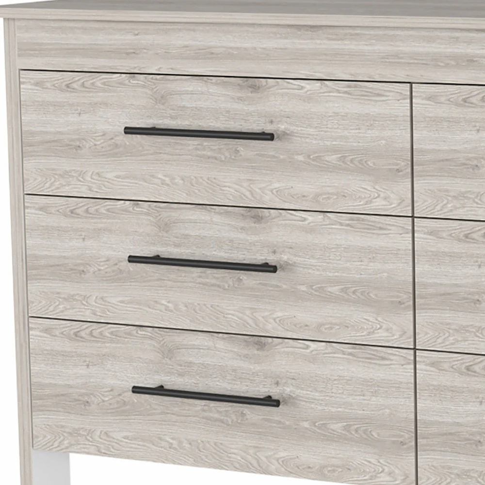 Light Gray Six Drawer Double Dresser By Homeroots - Image 4