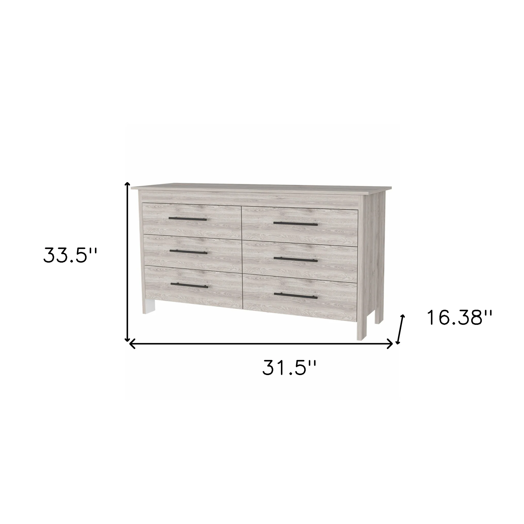 Light Gray Six Drawer Double Dresser By Homeroots - Image 8