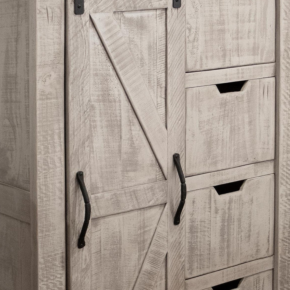 Light Gray Solid Wood Four Drawer Chest By Homeroots - Image 5
