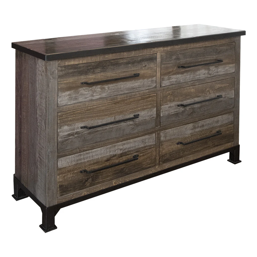 Light Gray Solid Wood Six Drawer Triple Dresser By Homeroots - Image 4