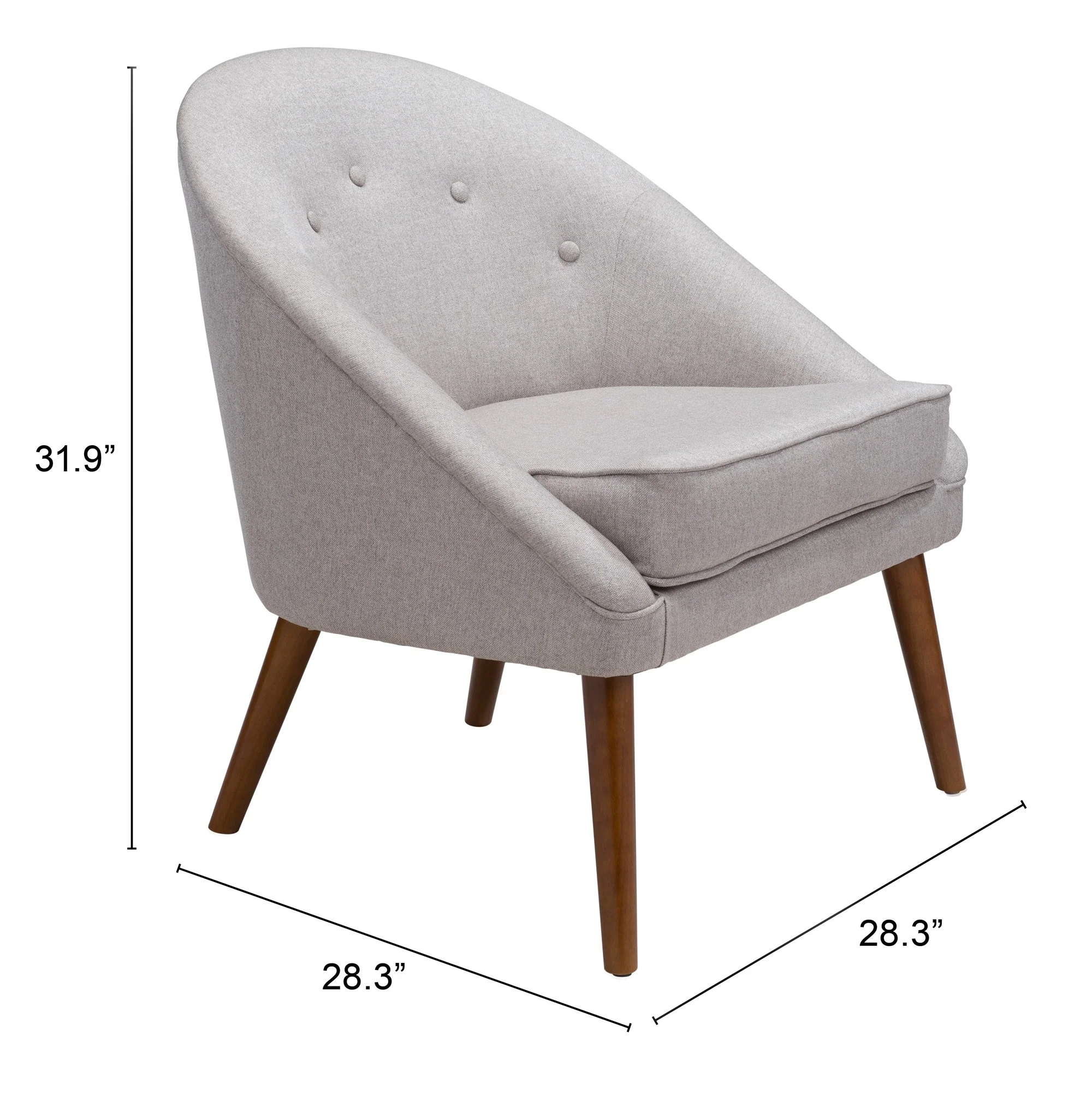 Light Gray Wooden Deep Chair By Homeroots - Image 8