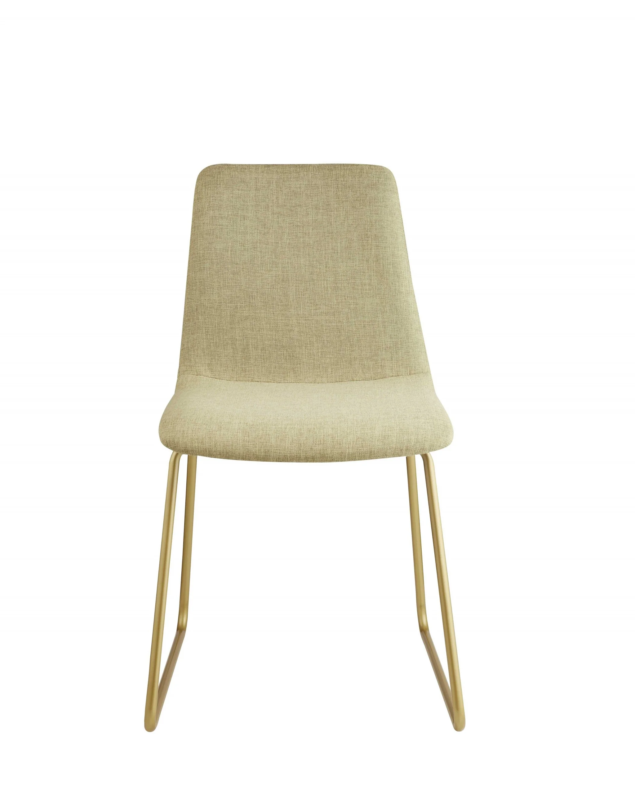 Light Green Fabric And Gold Accent Chair By Homeroots - Image 3