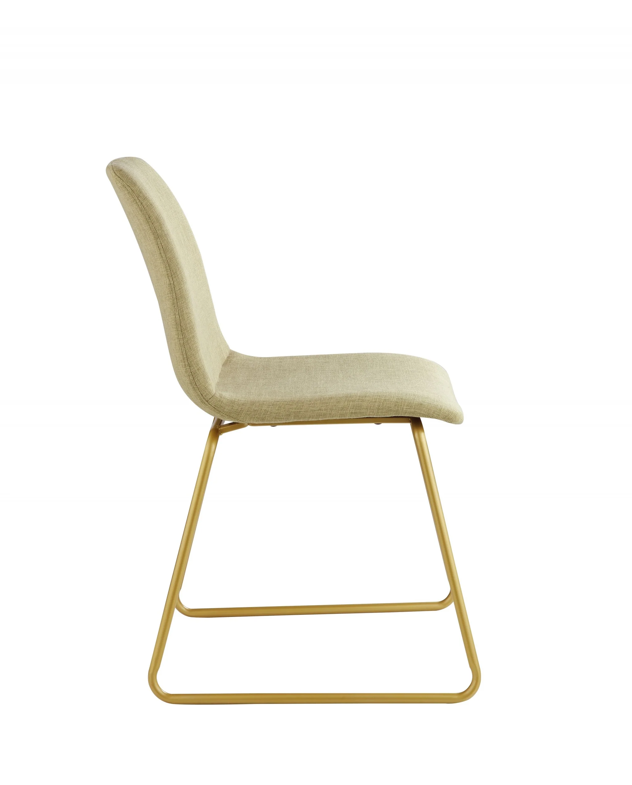 Light Green Fabric And Gold Accent Chair By Homeroots - Image 4
