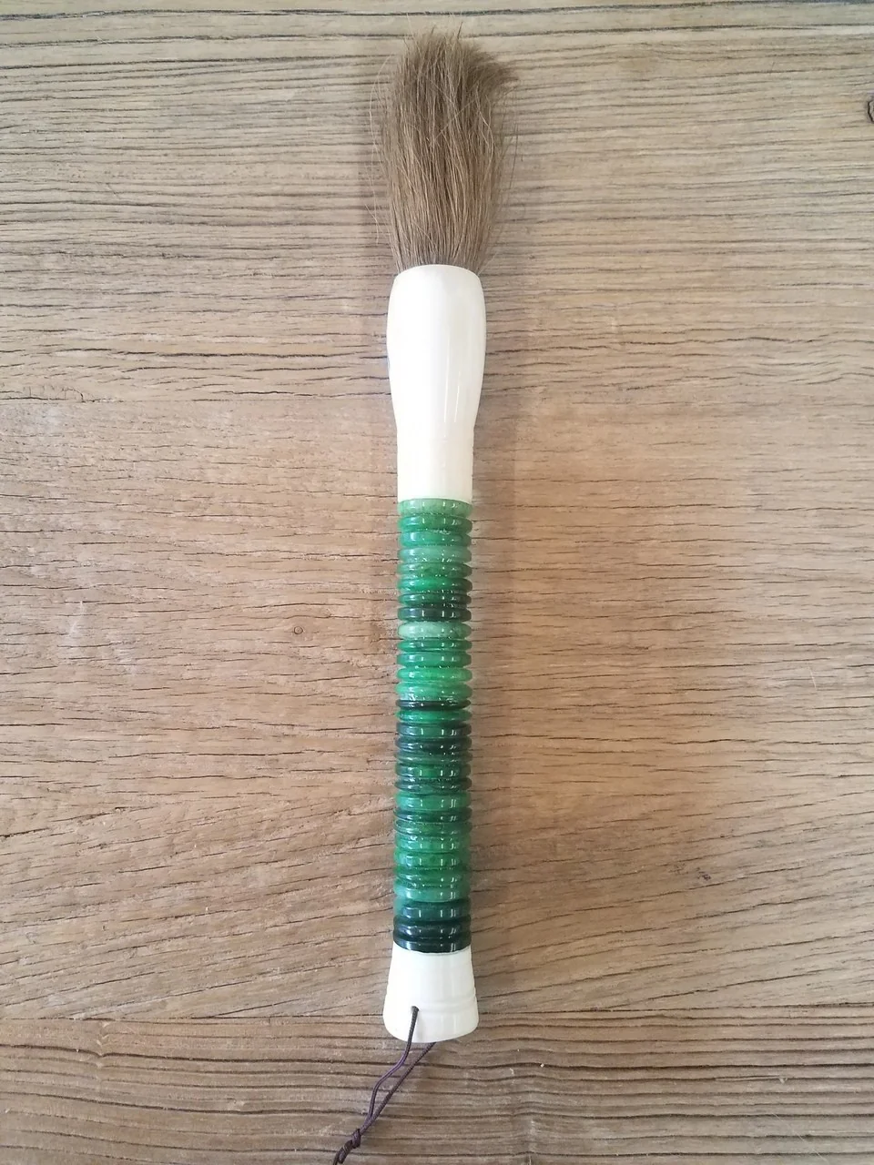 Light Green Jade Abacus Disc Decorative Calligraphy Brush By Homeroots - Image 4