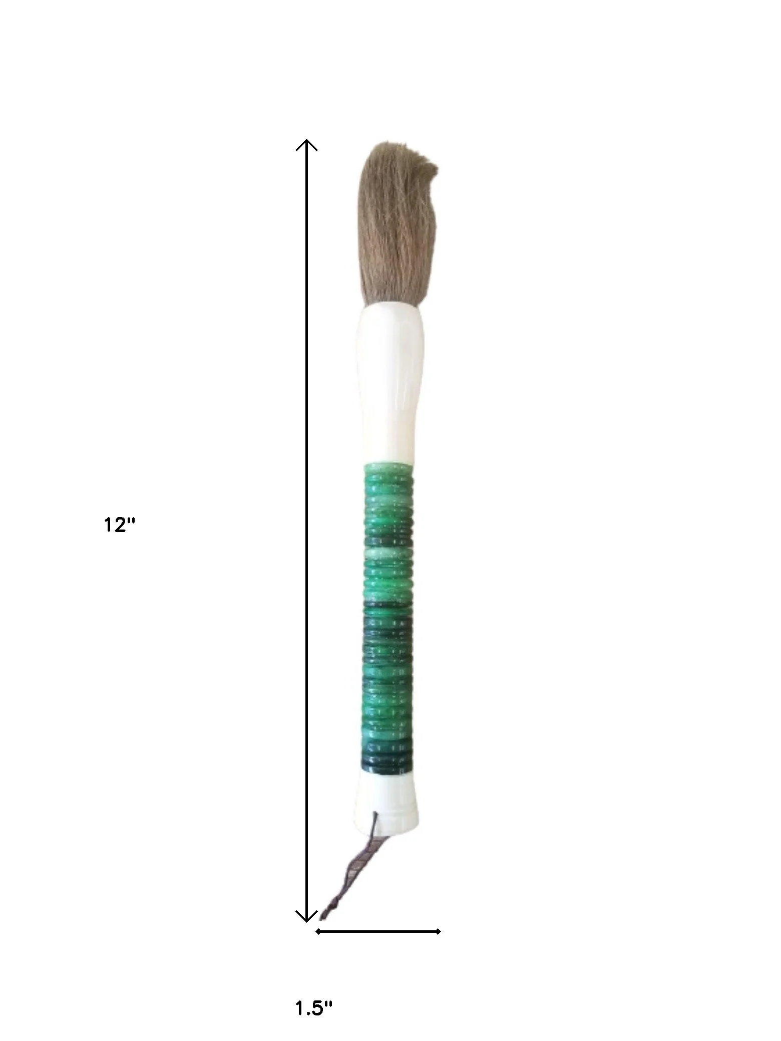 Light Green Jade Abacus Disc Decorative Calligraphy Brush By Homeroots - Image 5