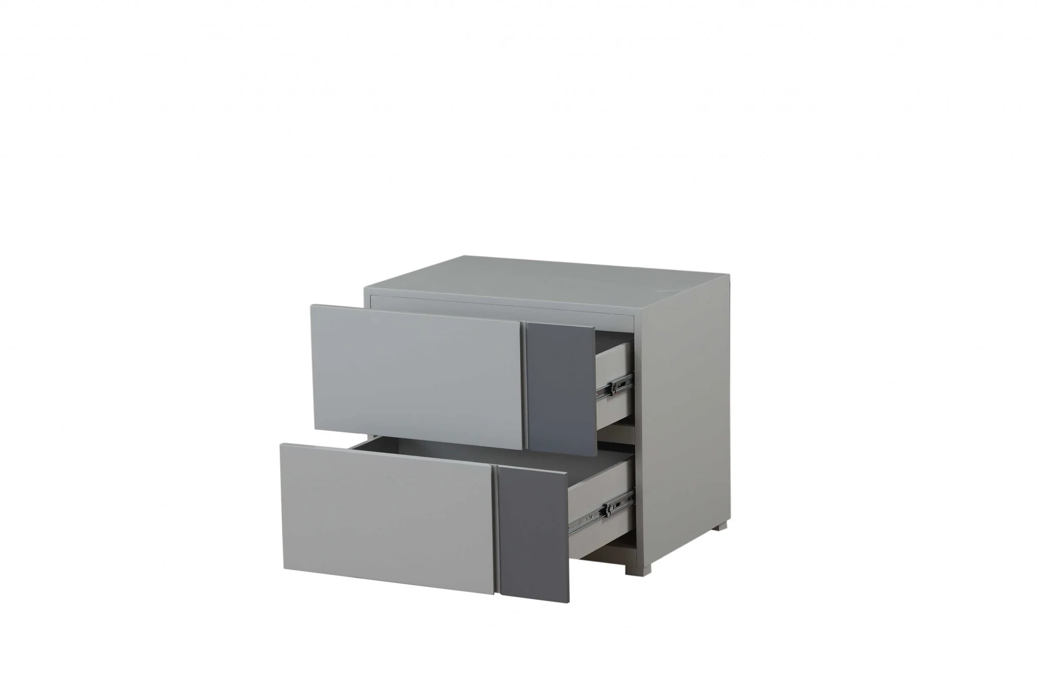 Light Grey And Dark Grey Nightstand By Homeroots - Image 4