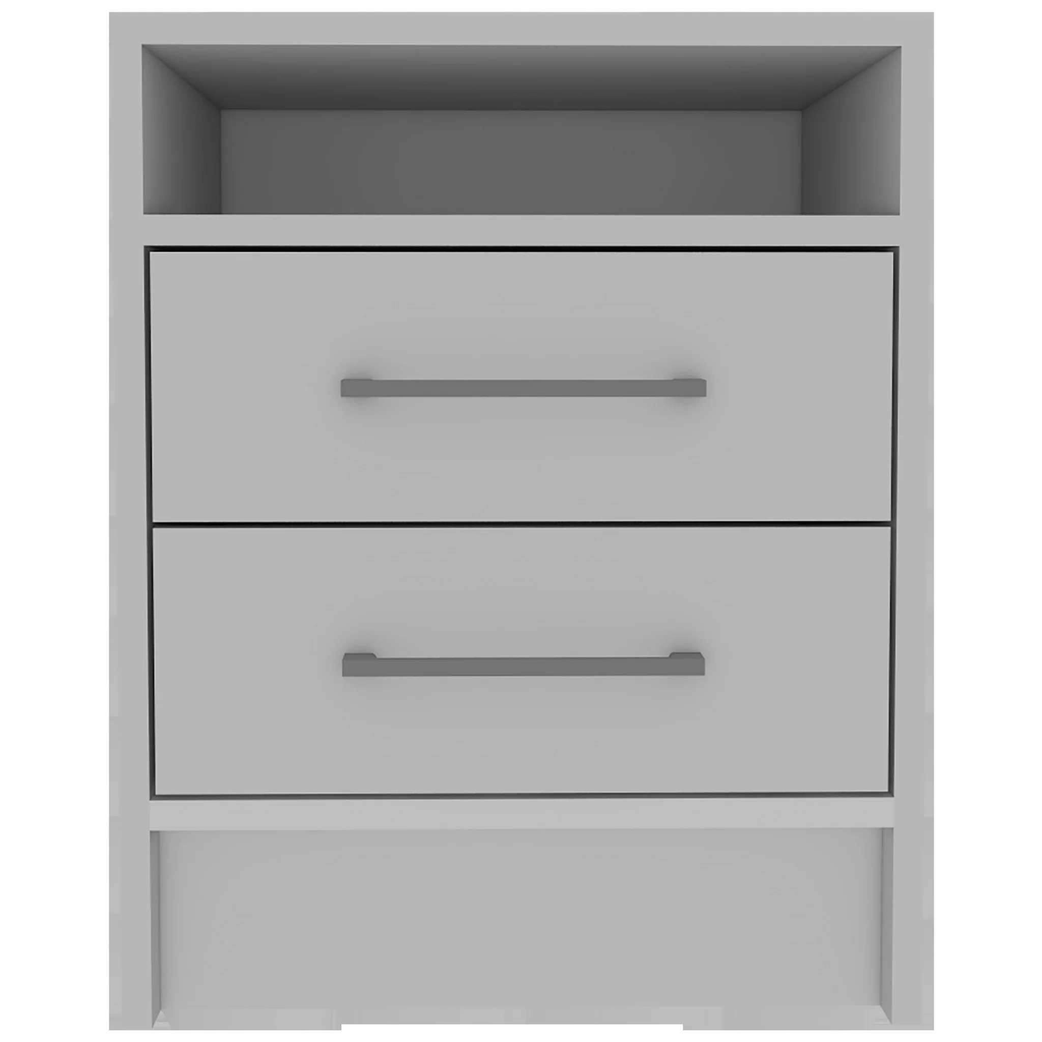Light Grey Open Compartment Two Drawer Nightstand By Homeroots - Image 10