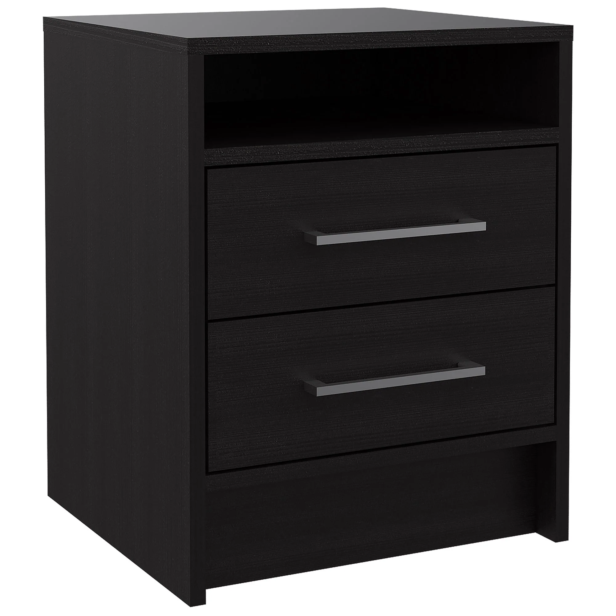 Light Grey Open Compartment Two Drawer Nightstand By Homeroots - Image 14