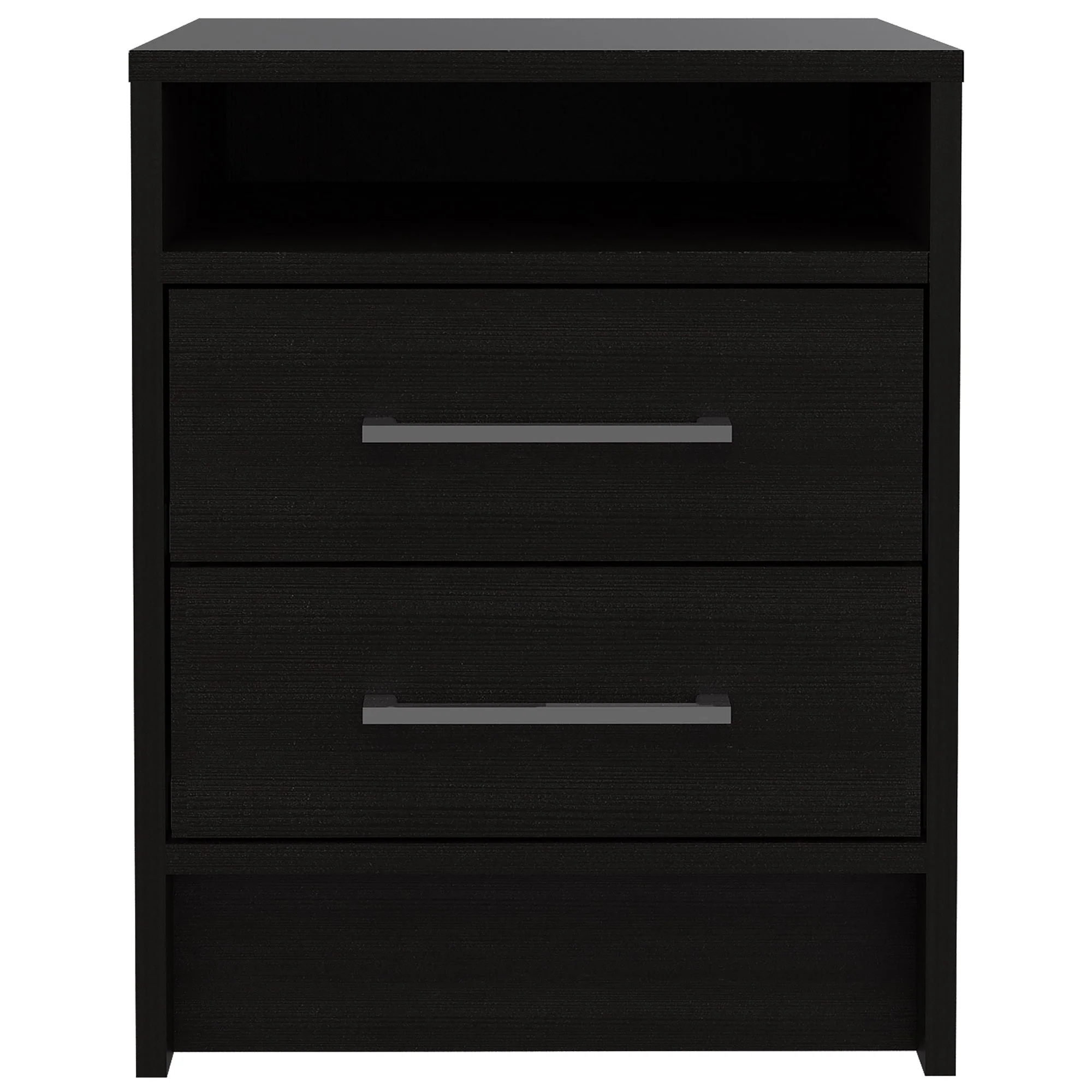 Light Grey Open Compartment Two Drawer Nightstand By Homeroots - Image 17