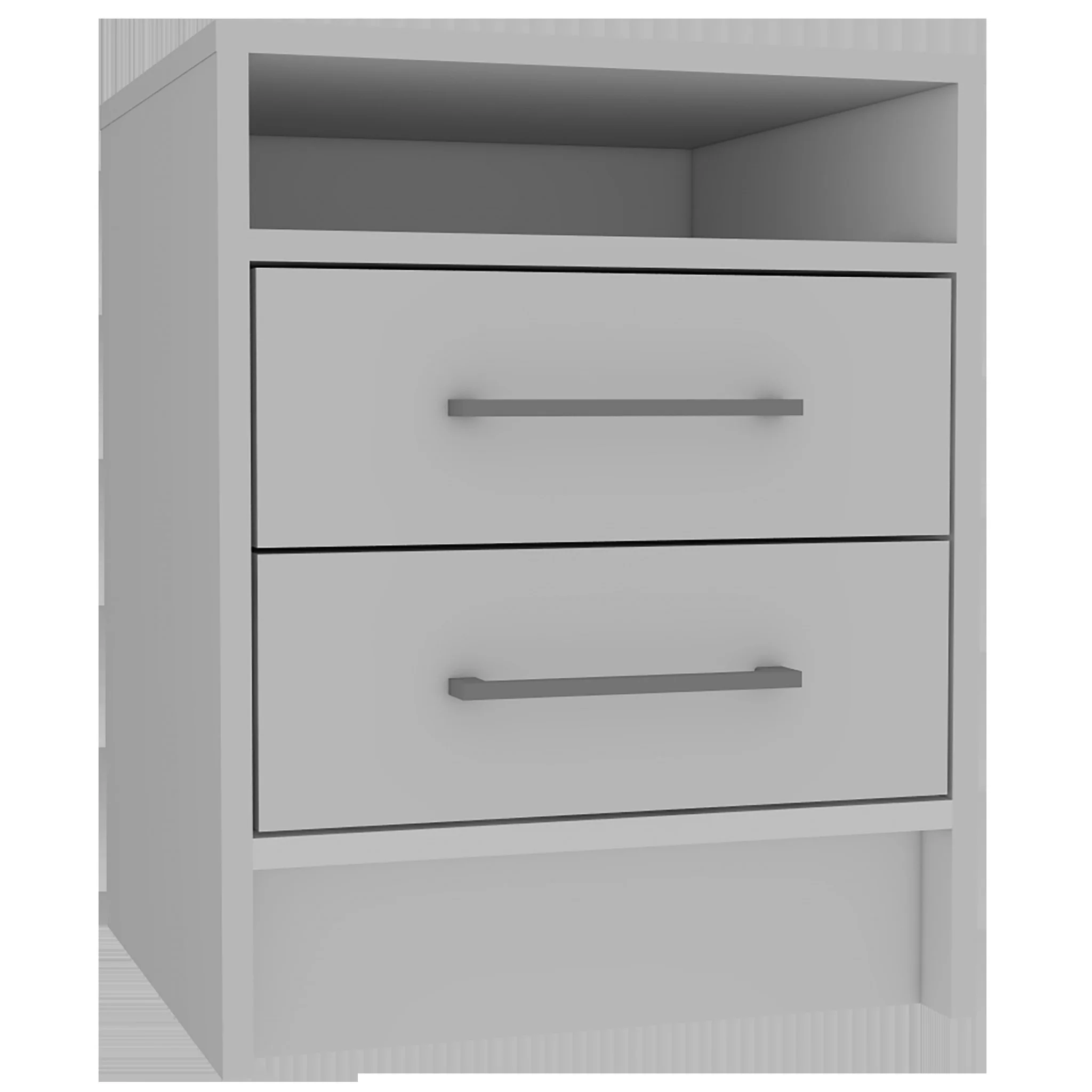 Light Grey Open Compartment Two Drawer Nightstand By Homeroots - Image 6