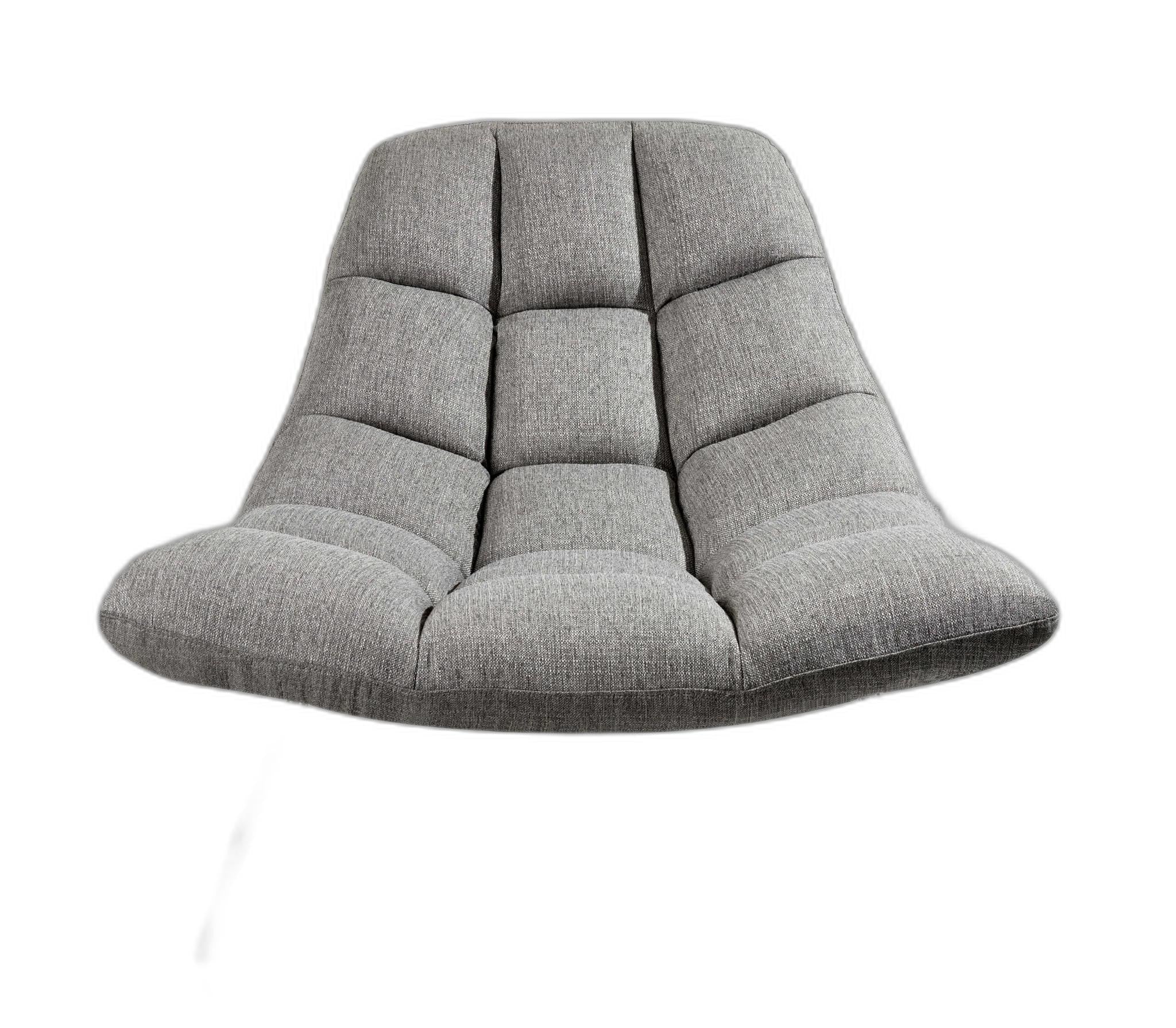Light Grey Soft Textured Fabric and Brushed Steel Chair By Homeroots - 372931 - Image 4