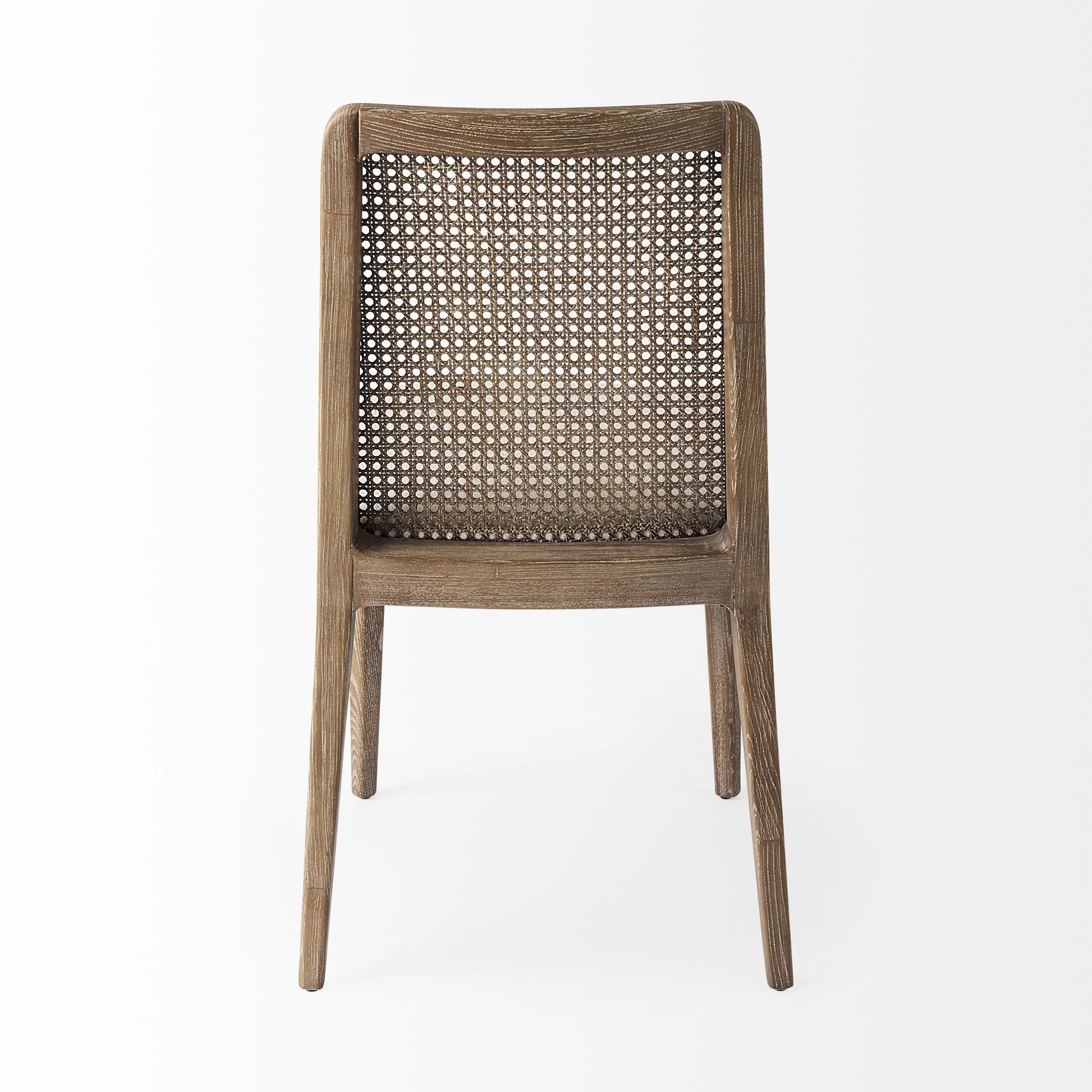 Light Natural And Cream Uholstery And Cane Armless Dining Chair By Homeroots - Image 4