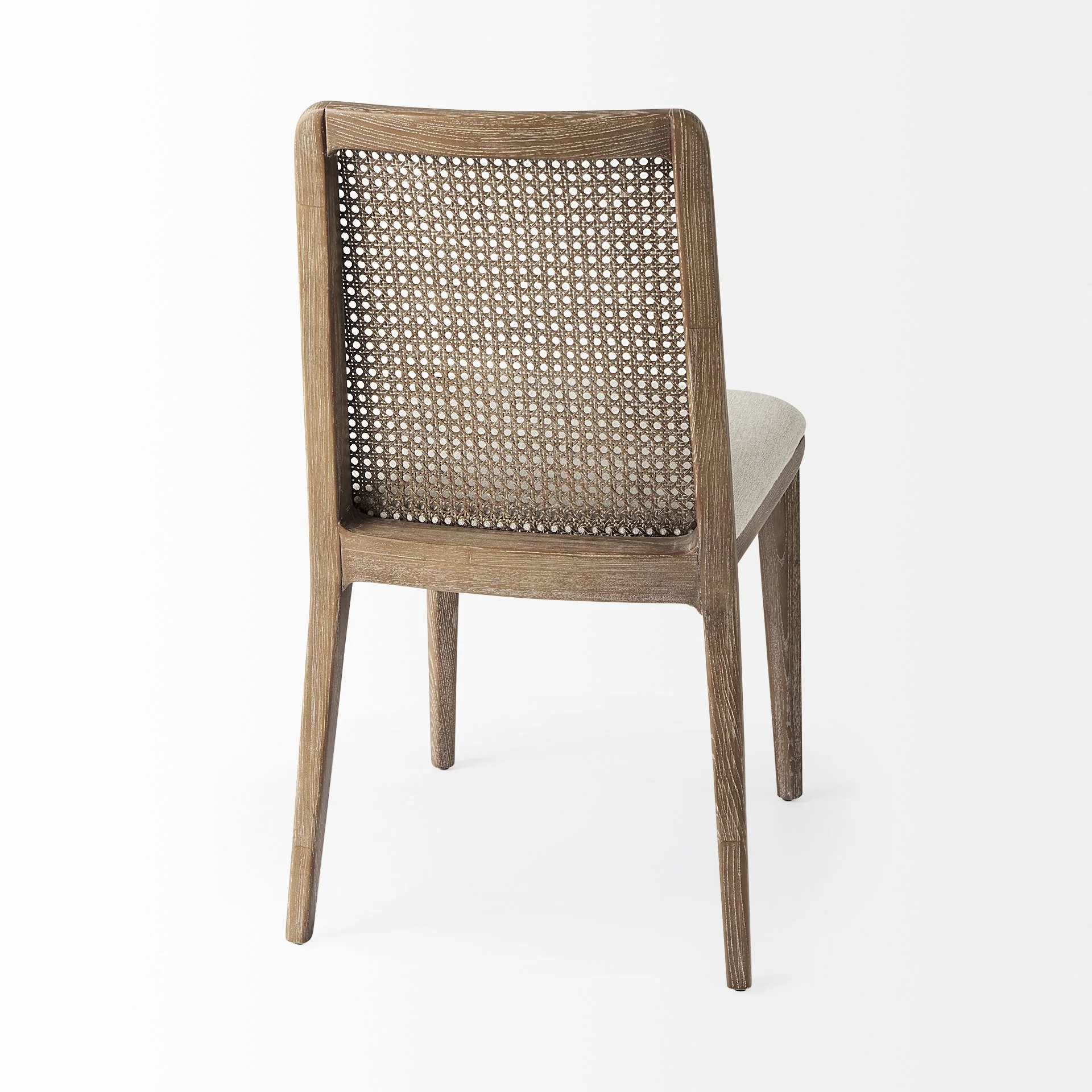 Light Natural And Cream Uholstery And Cane Armless Dining Chair By Homeroots - Image 5