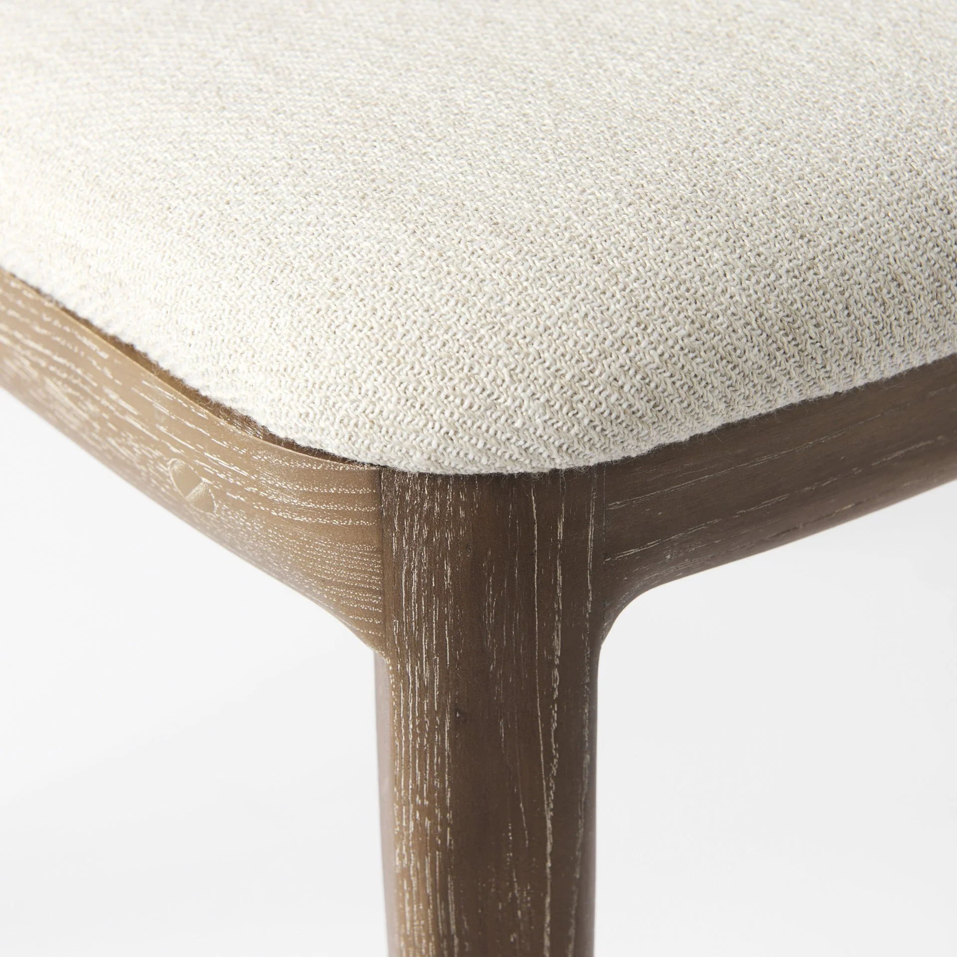 Light Natural And Cream Uholstery And Cane Armless Dining Chair By Homeroots - Image 7