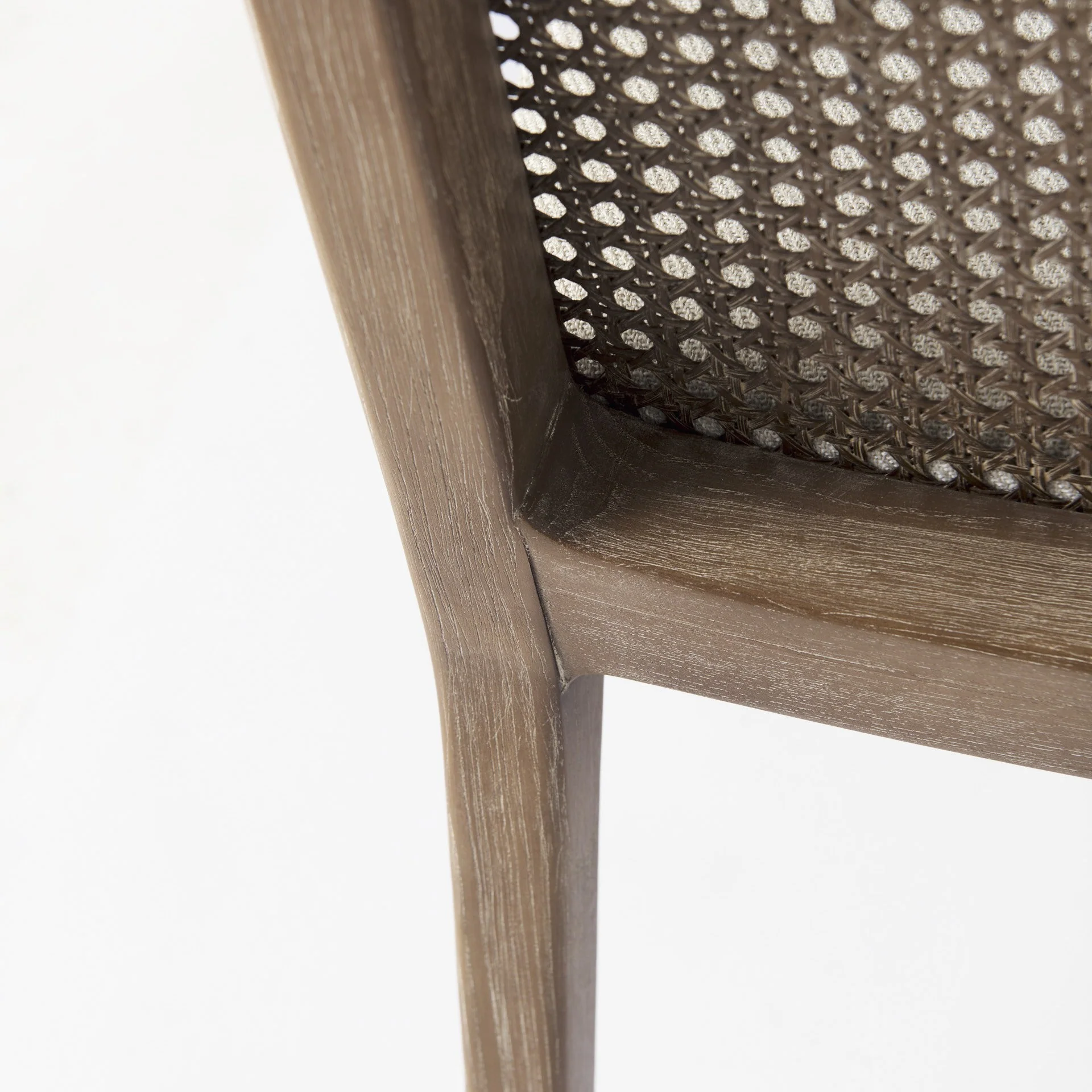 Light Natural And Cream Uholstery And Cane Armless Dining Chair By Homeroots - Image 9