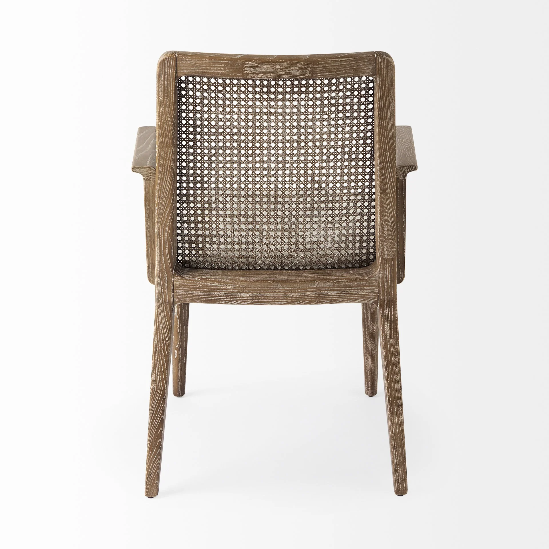 Light Natural And Cream Uholstery And Cane Dining Armchair By Homeroots - Image 4