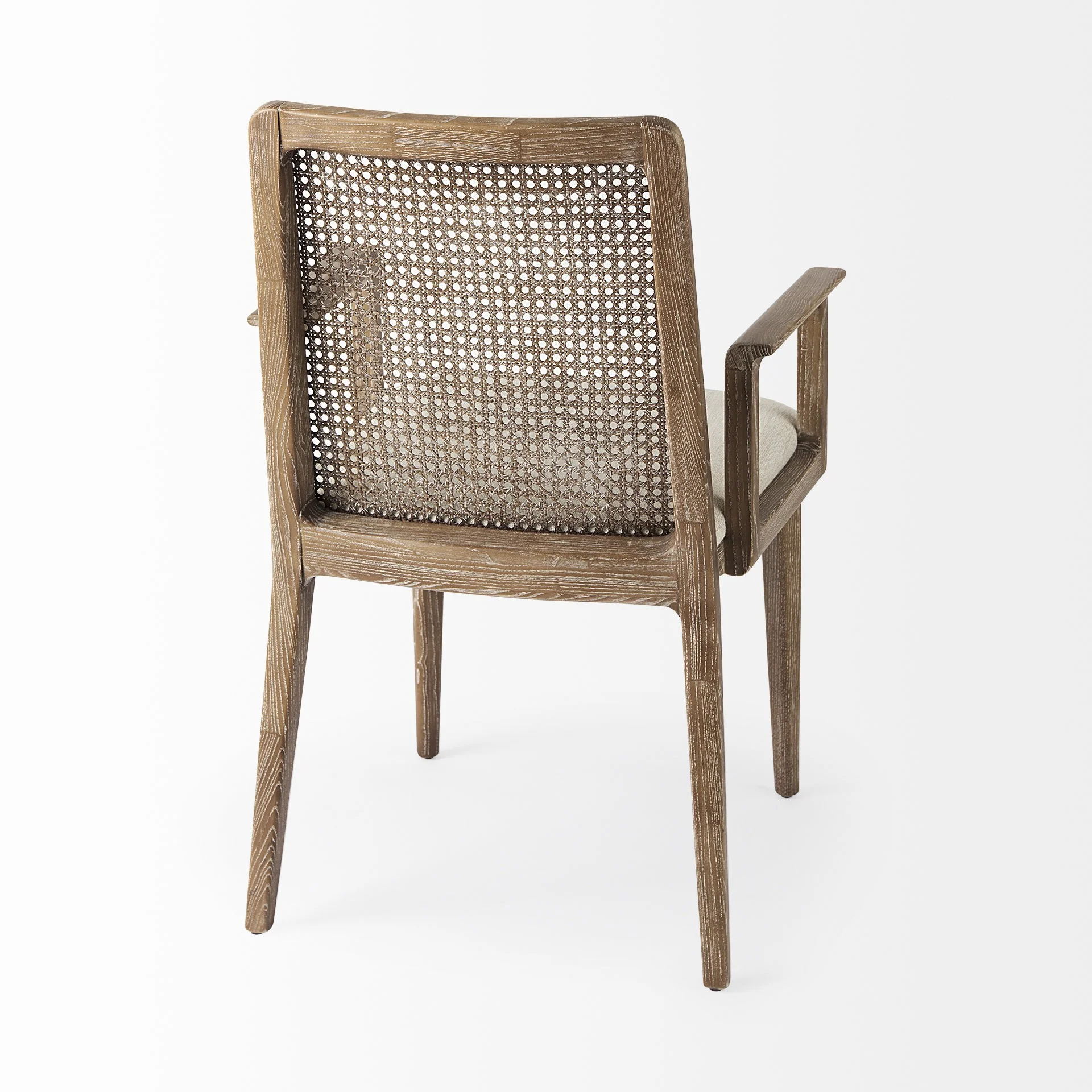 Light Natural And Cream Uholstery And Cane Dining Armchair By Homeroots - Image 5